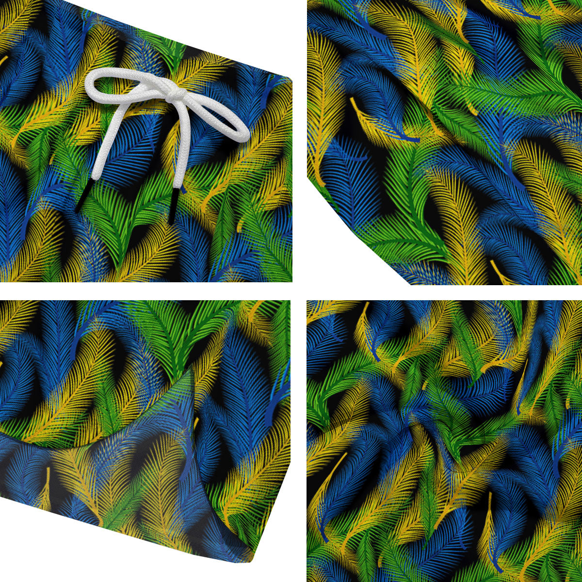 Palm Leaf Mardi Gras Print Pattern Men's Running Shorts-grizzshop