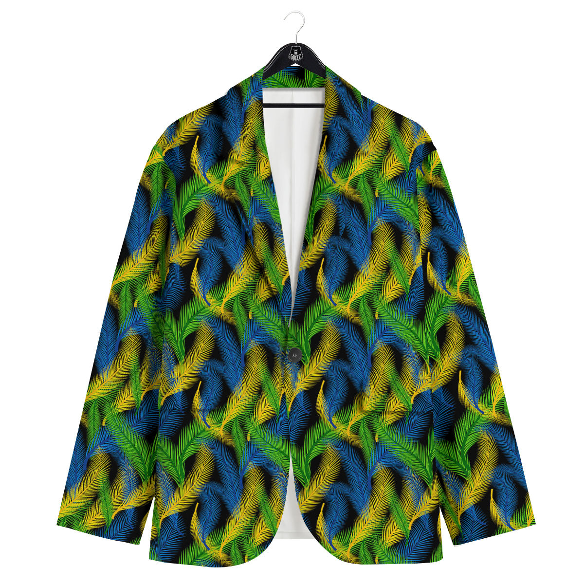 Palm Leaf Mardi Gras Print Pattern Men's Sport Coat-grizzshop
