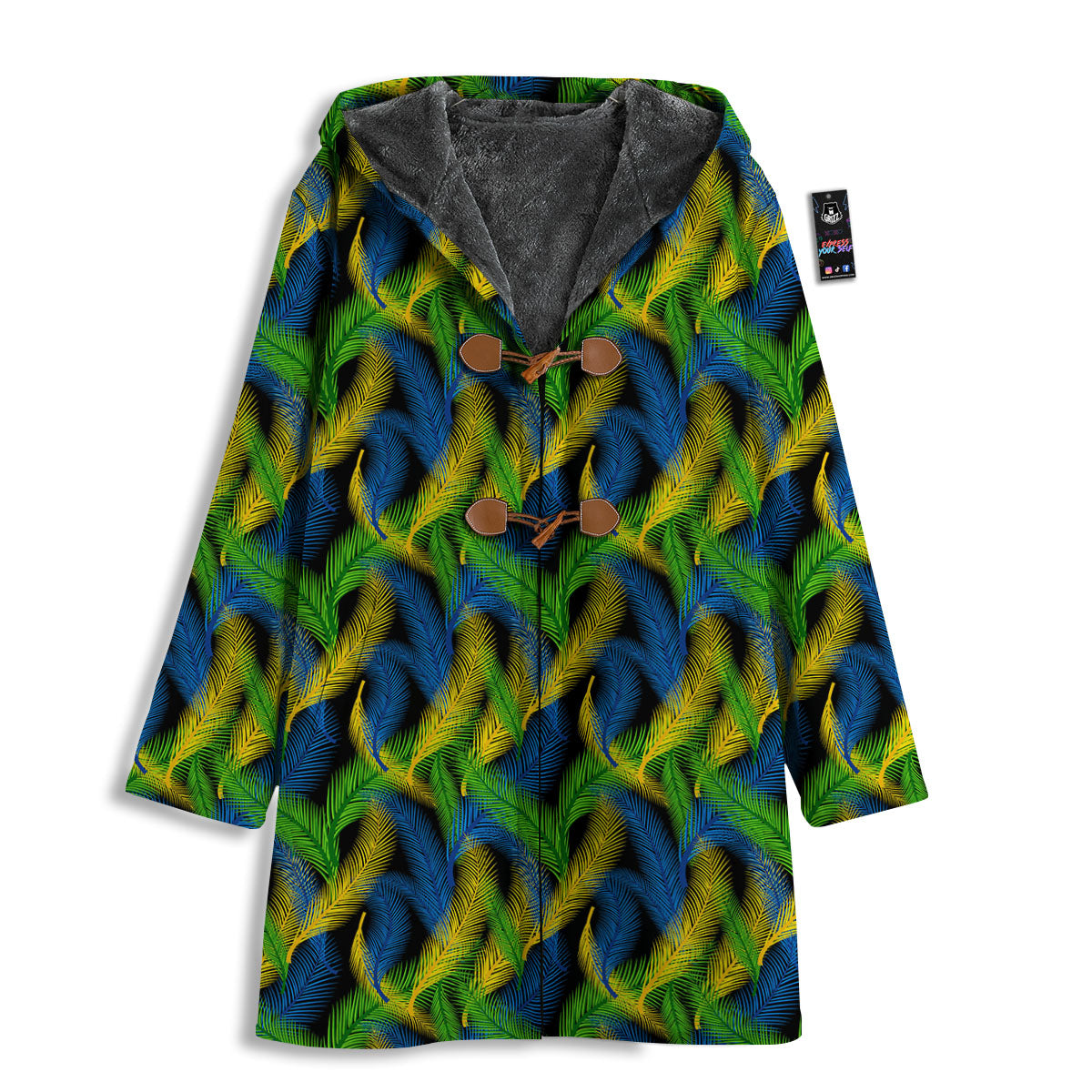 Palm Leaf Mardi Gras Print Pattern Men's Windbreaker Jacket-grizzshop