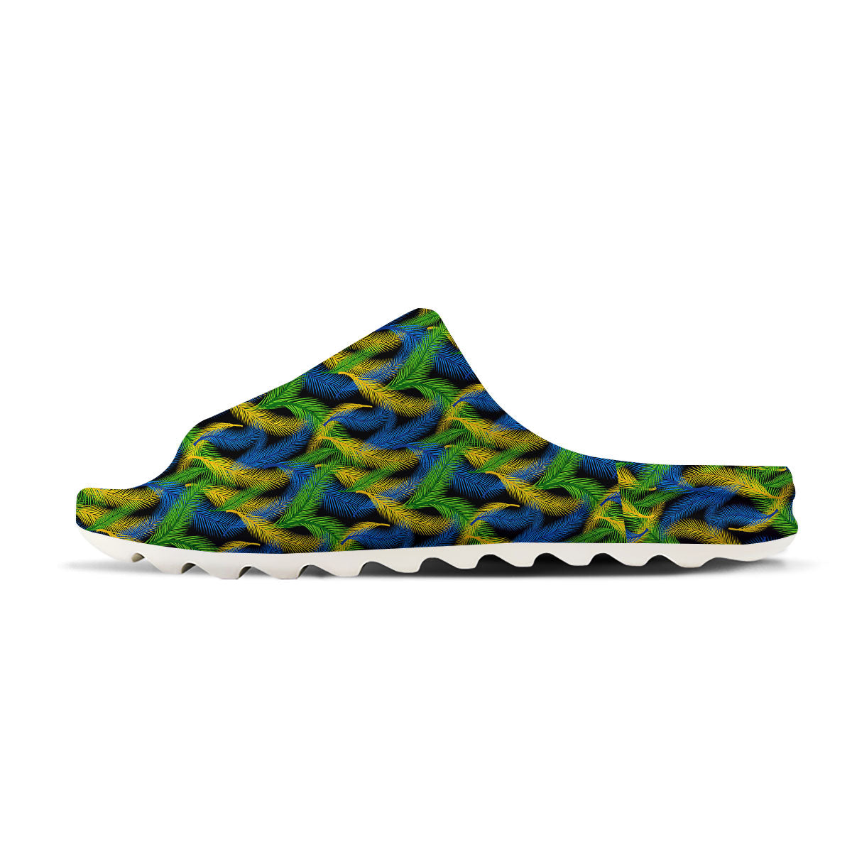Palm Leaf Mardi Gras Print Pattern Sandals-grizzshop