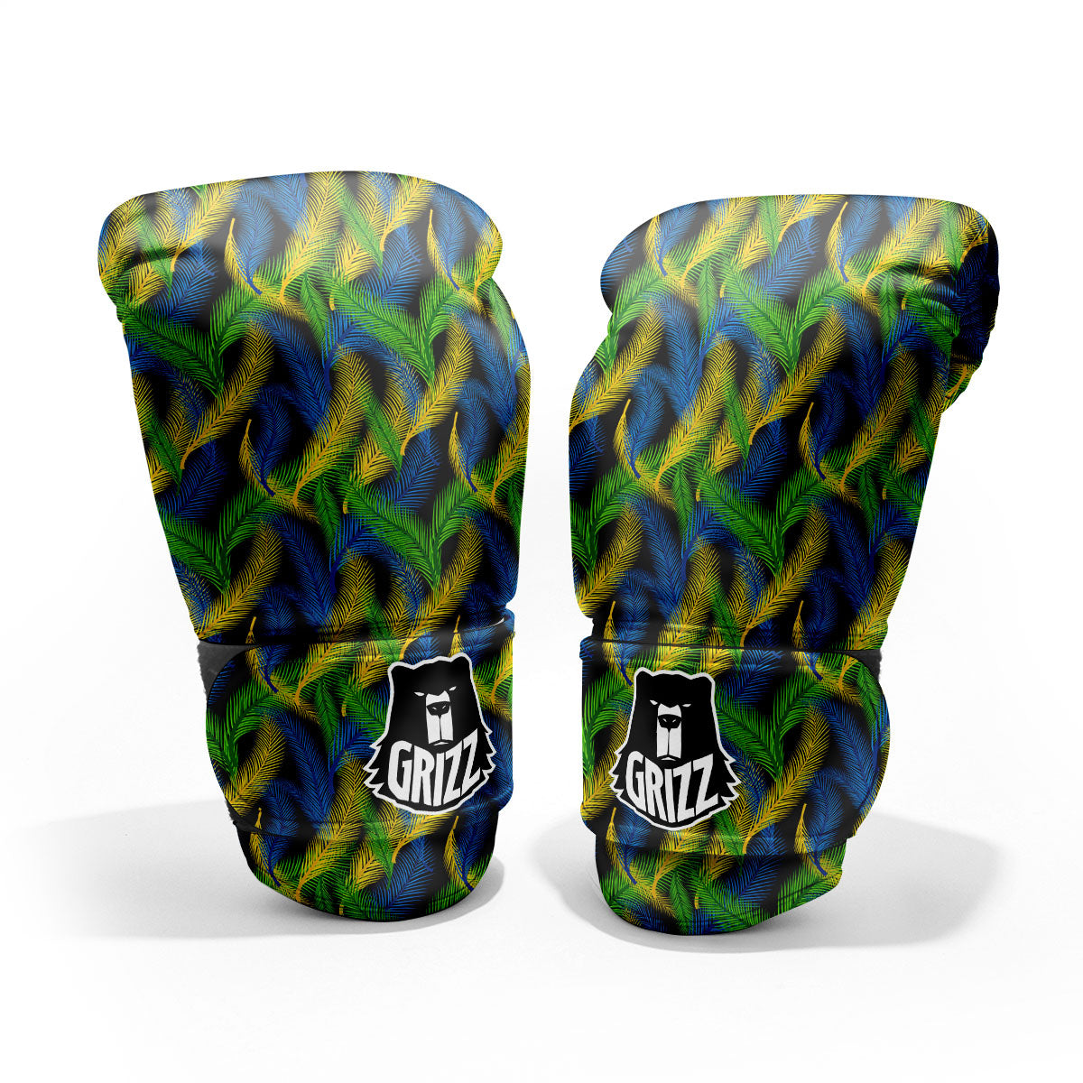 Palm Leaf Mardi Gras Print Pattern Pro Boxing Glove