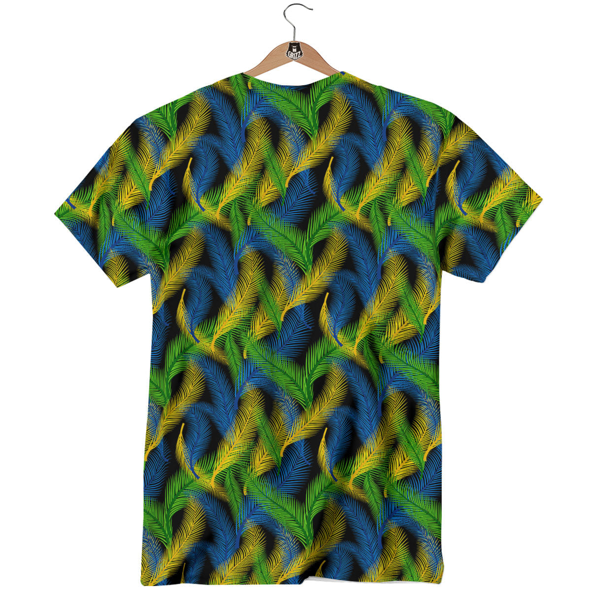 Palm Leaf Mardi Gras Print Pattern T-Shirt-grizzshop