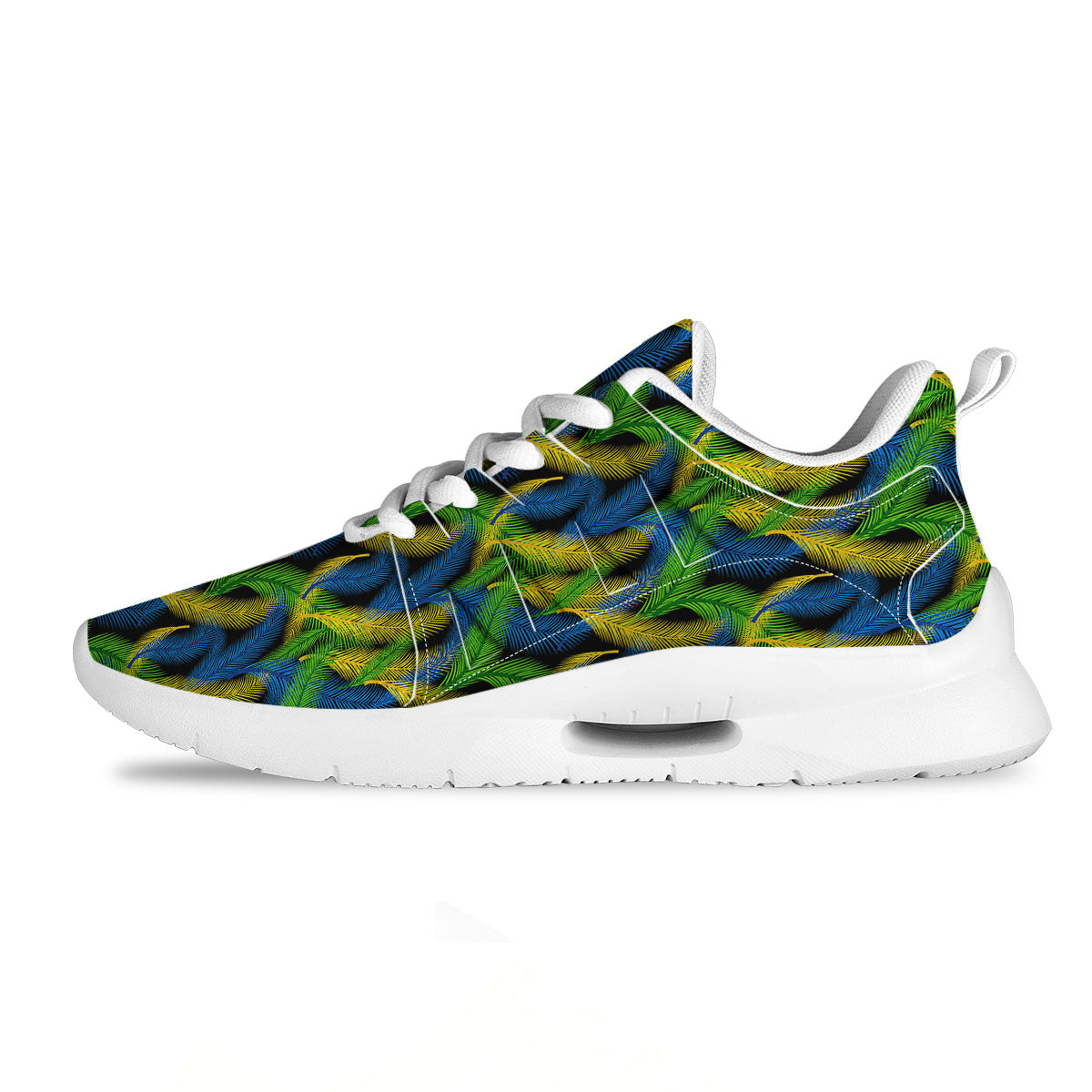 Palm Leaf Mardi Gras Print Pattern Tennis Shoes-grizzshop