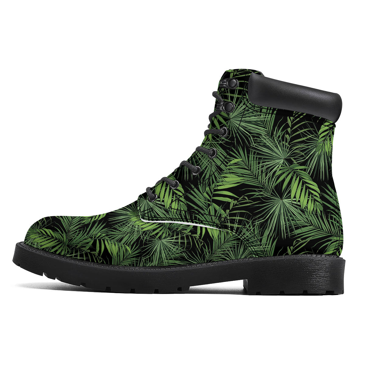 Palm Leaf Night Tropical Print Pattern Boots-grizzshop