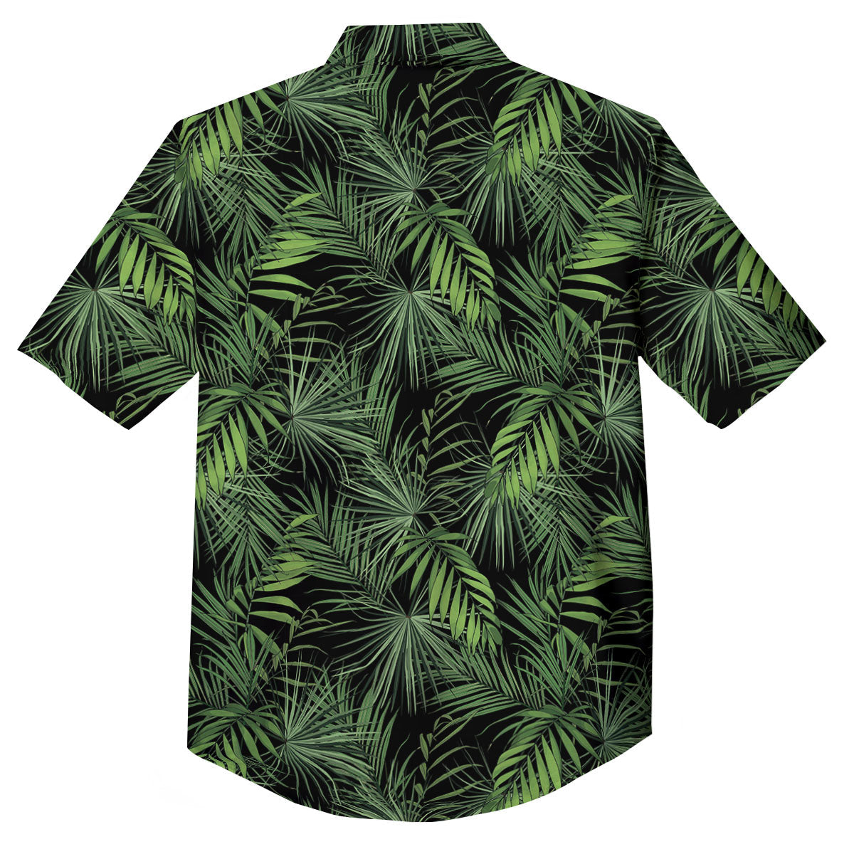 Palm Leaf Night Tropical Print Pattern Button Up Shirt-grizzshop