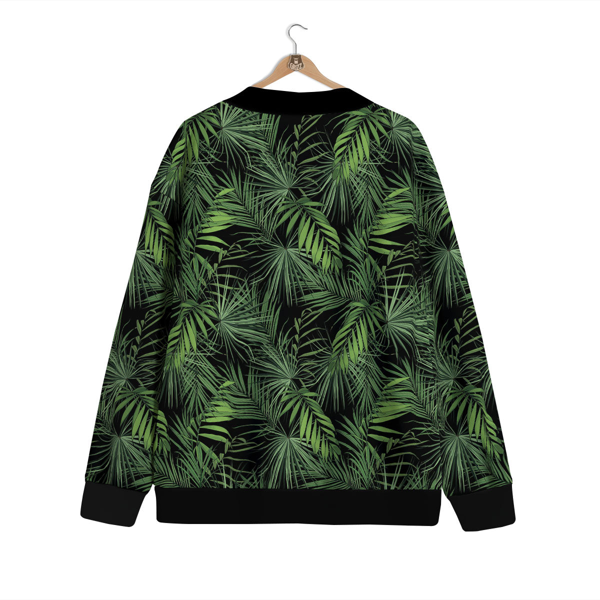 Palm Leaf Night Tropical Print Pattern Cardigan-grizzshop