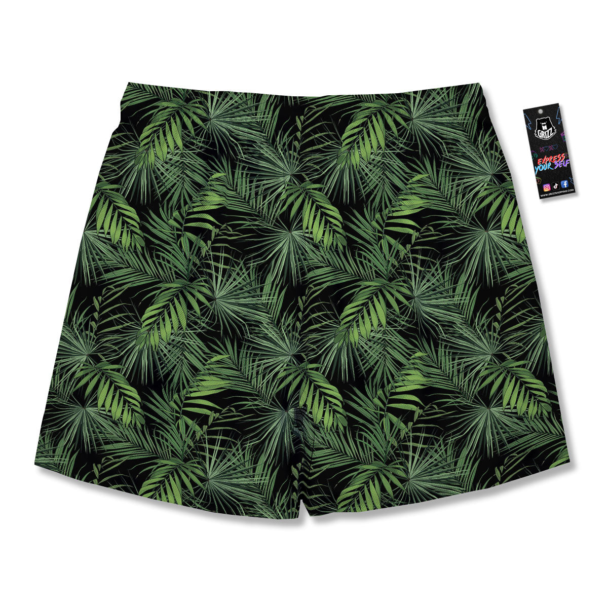 Palm Leaf Night Tropical Print Pattern Men's Running Shorts-grizzshop