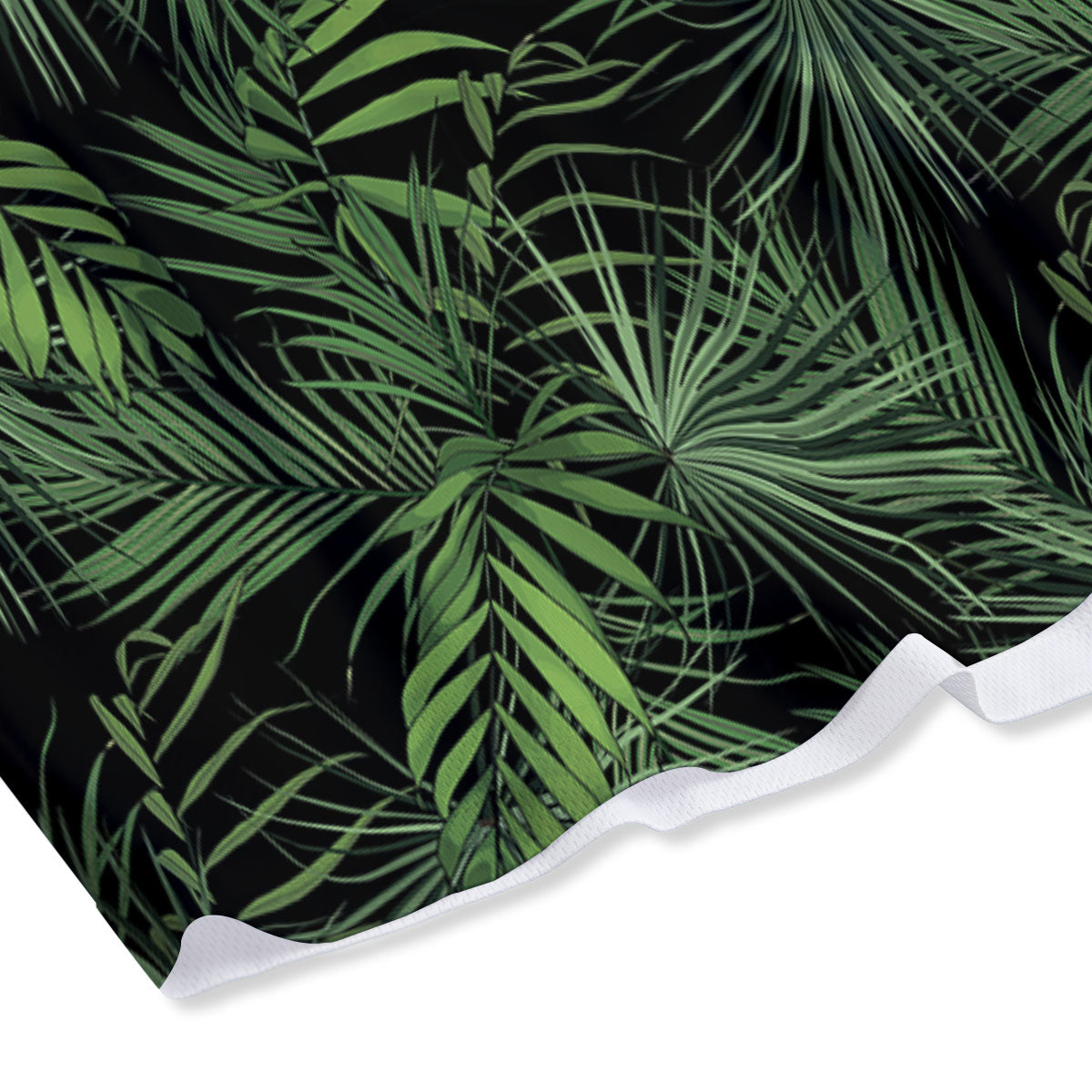 Palm Leaf Night Tropical Print Pattern Mesh Shorts
