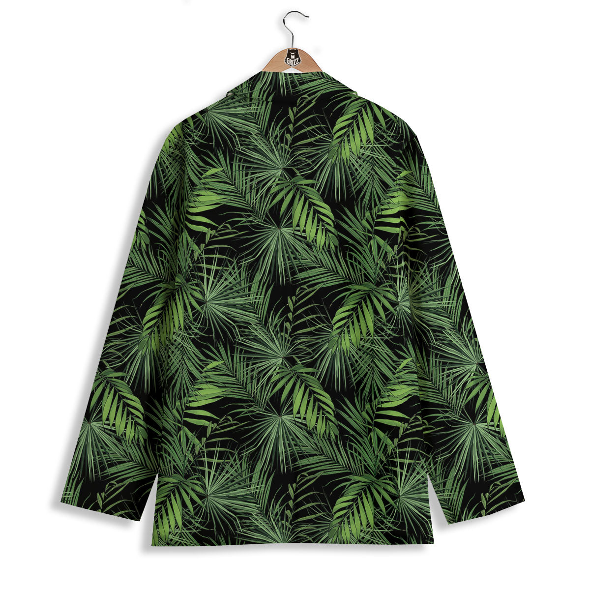 Palm Leaf Night Tropical Print Pattern Women's Blazer-grizzshop