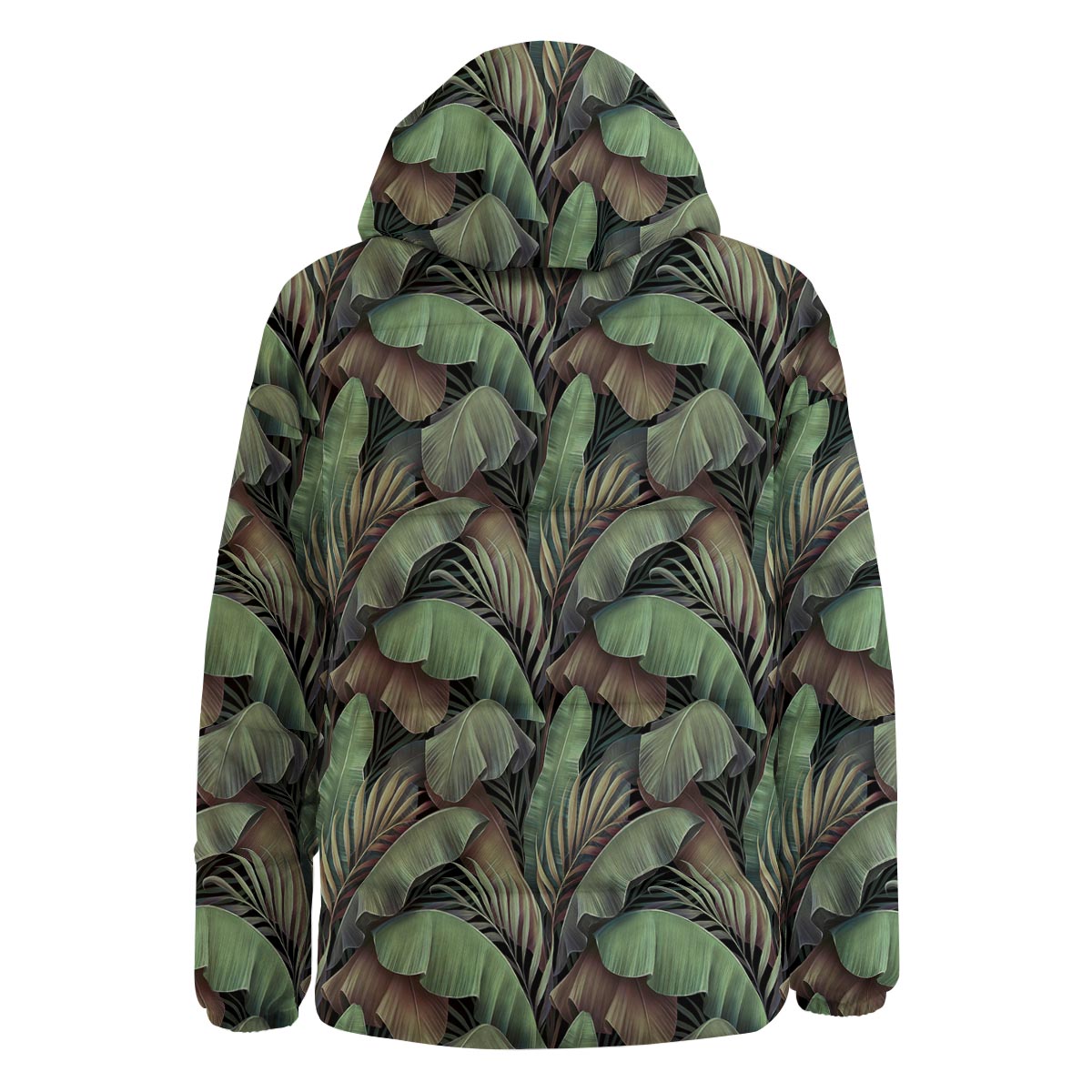 Palm Leaf Tropical Banana Print Pattern Down Jacket-grizzshop