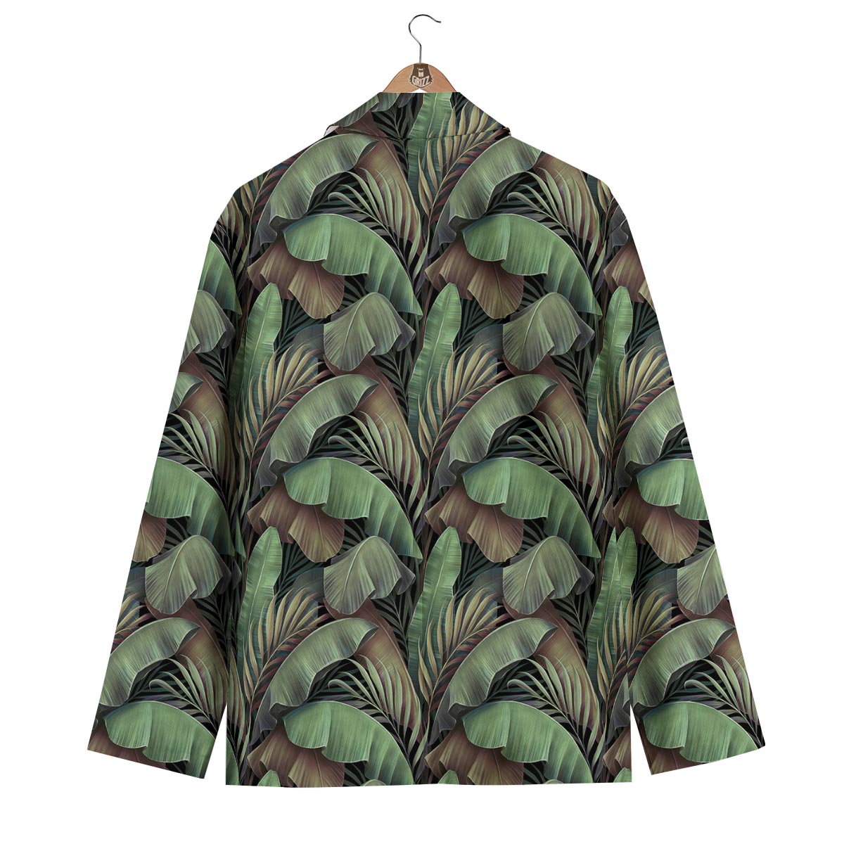 Palm Leaf Tropical Banana Print Pattern Men's Blazer-grizzshop
