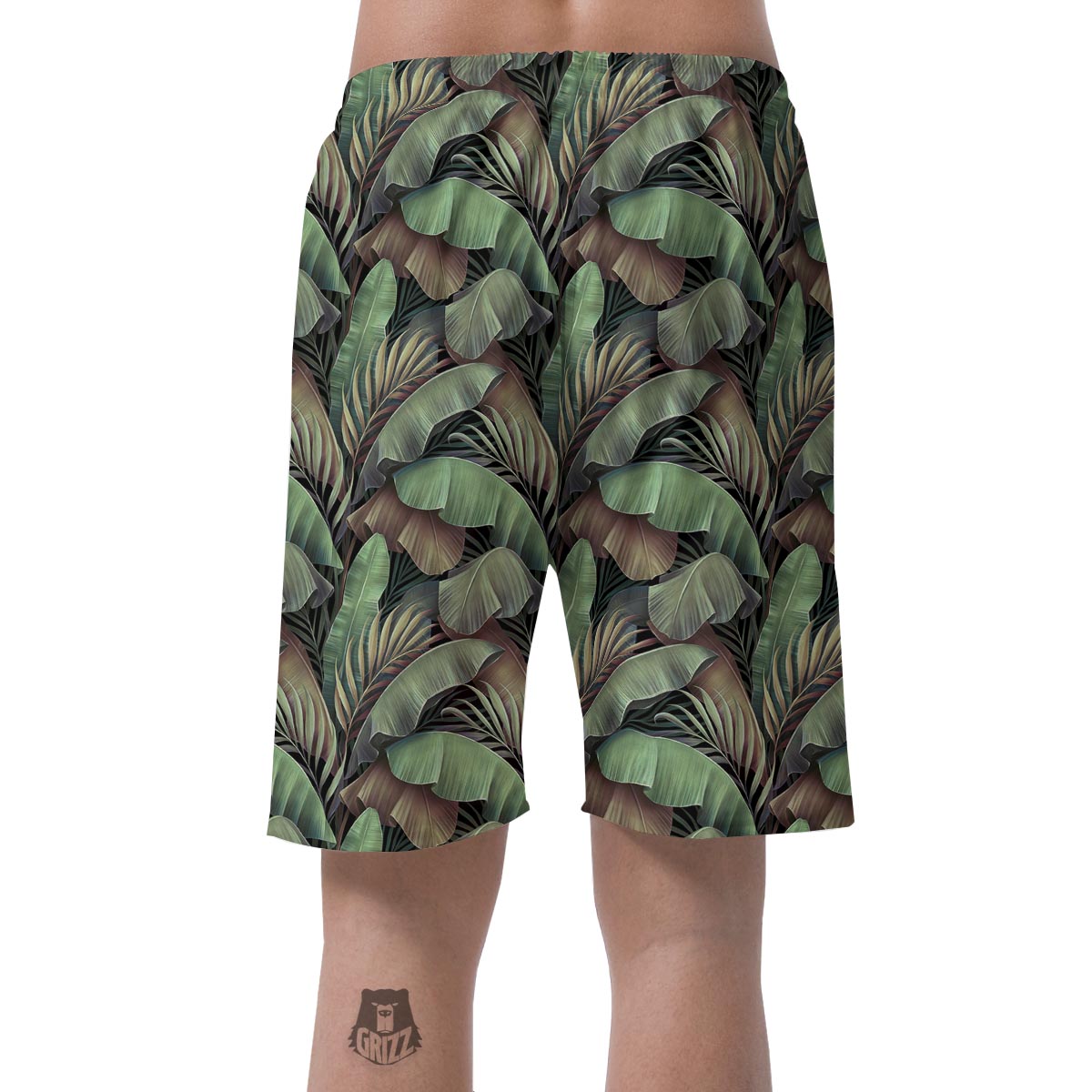 Palm Leaf Tropical Banana Print Pattern Men's Shorts-grizzshop