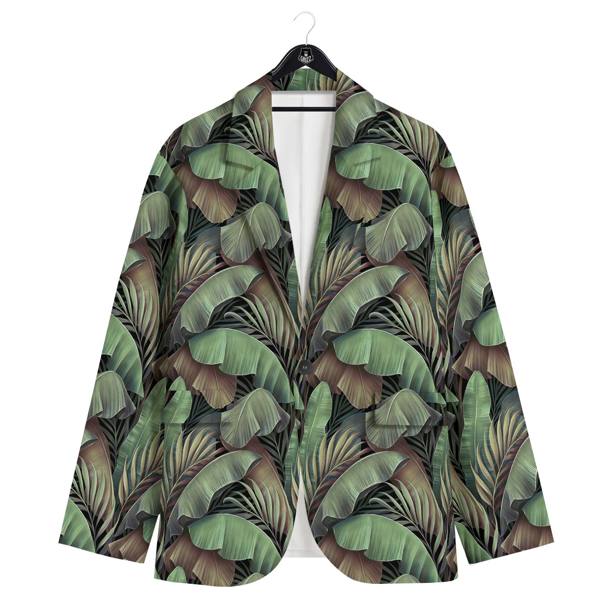 Palm Leaf Tropical Banana Print Pattern Men's Sport Coat-grizzshop