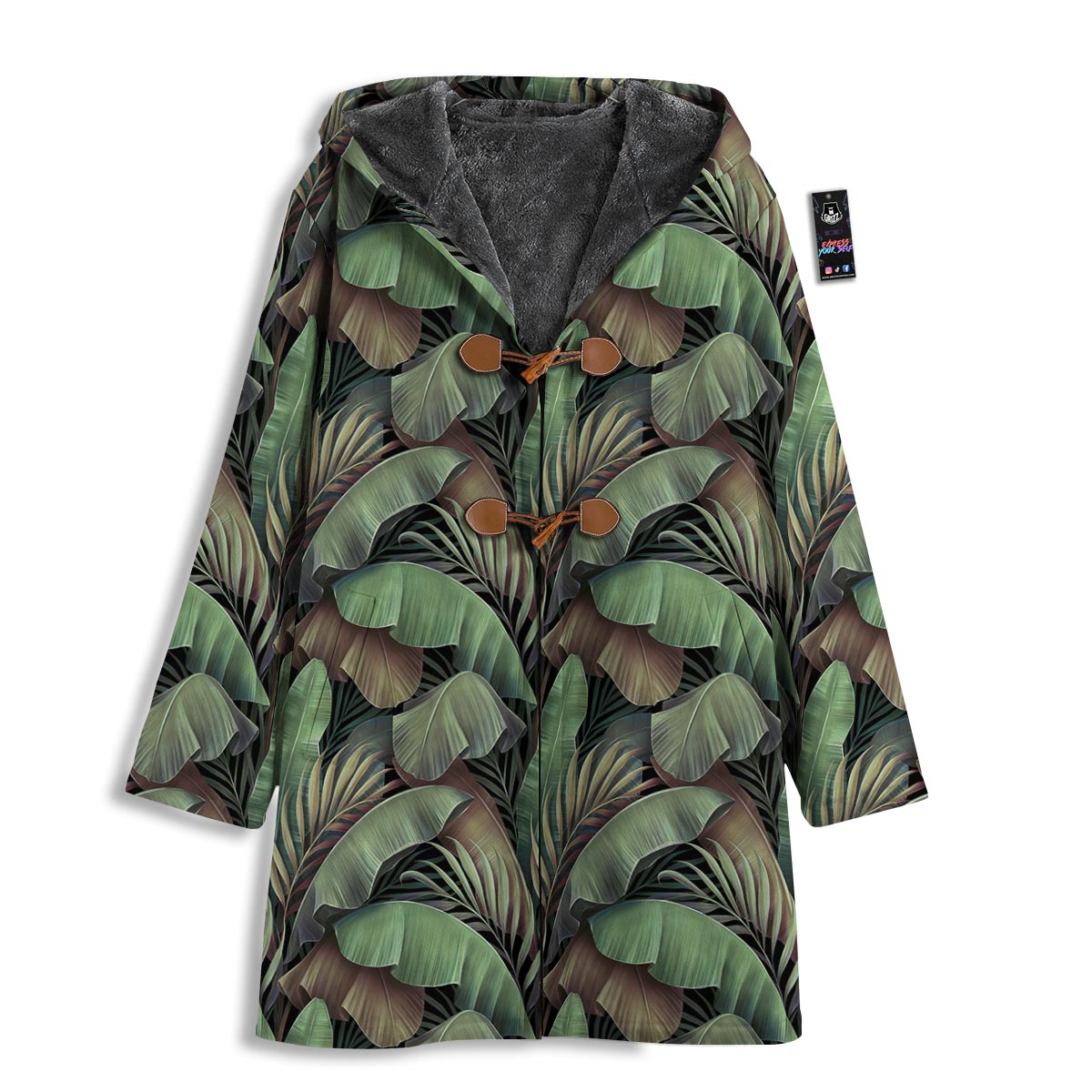 Palm Leaf Tropical Banana Print Pattern Men's Windbreaker Jacket-grizzshop