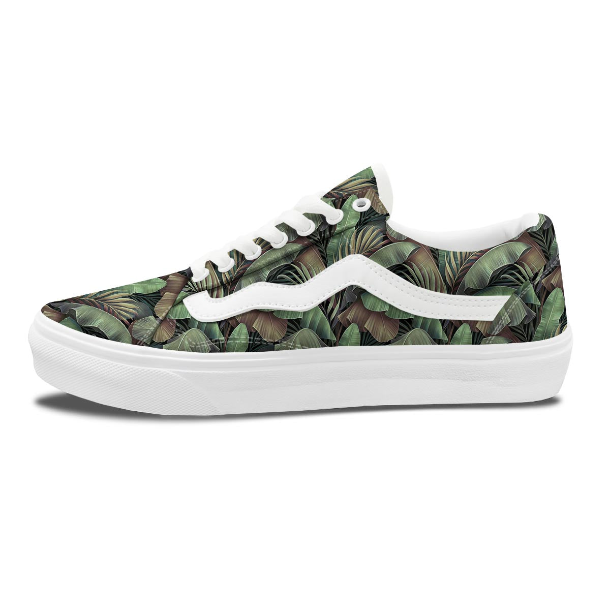 Palm Leaf Tropical Banana Print Pattern Skate Shoes-grizzshop