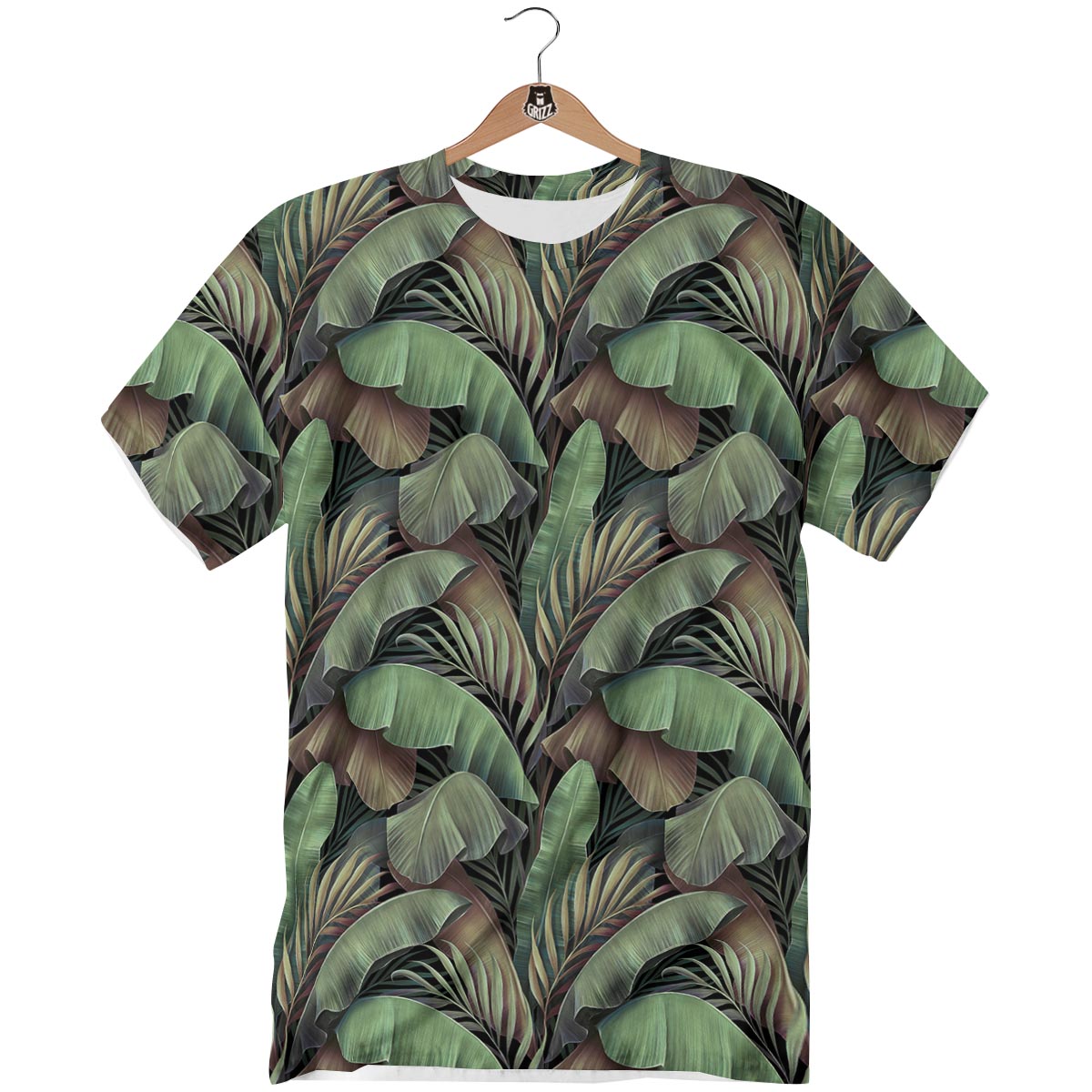 Palm Leaf Tropical Banana Print Pattern T-Shirt-grizzshop