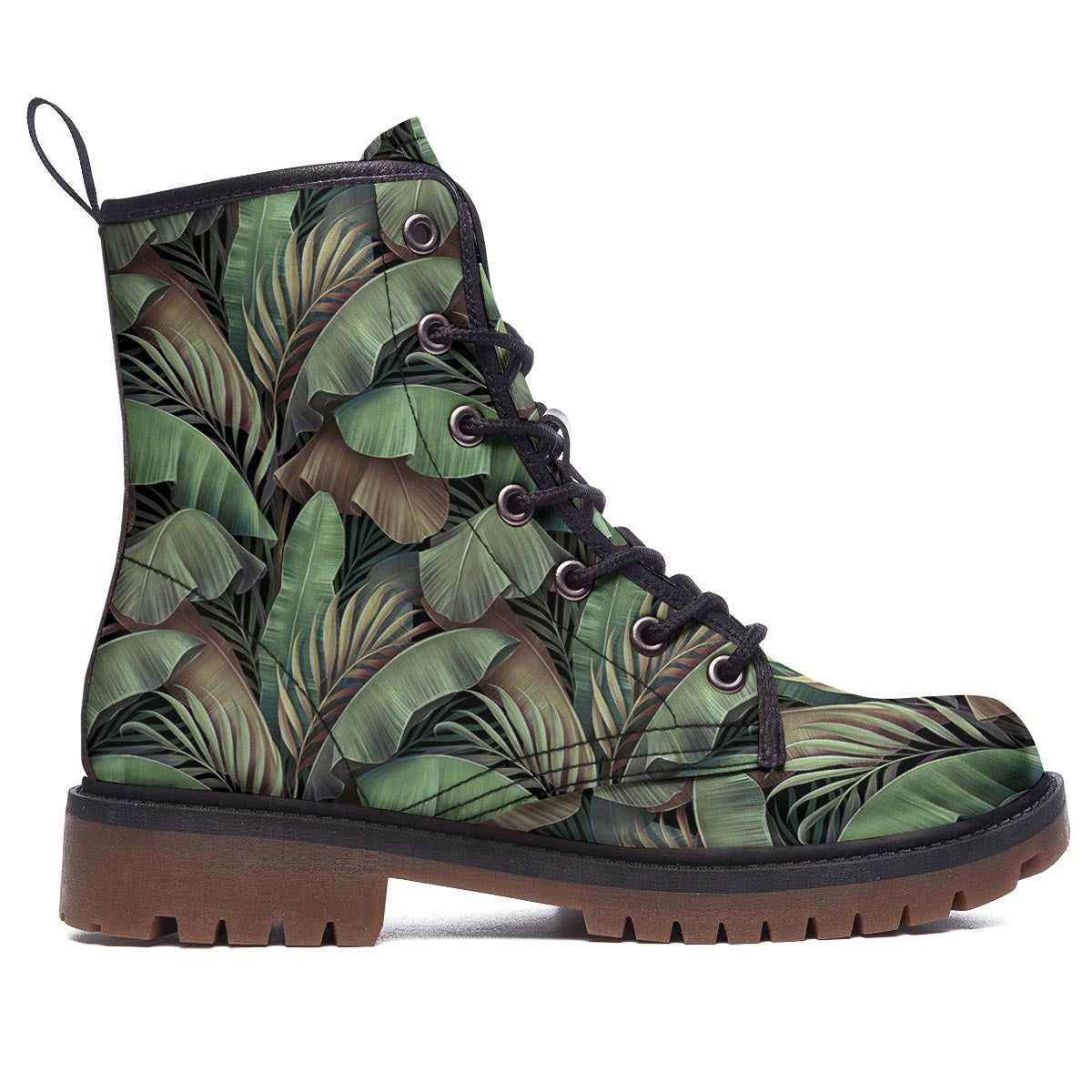 Palm Leaf Tropical Banana Print Pattern Work Boots-grizzshop