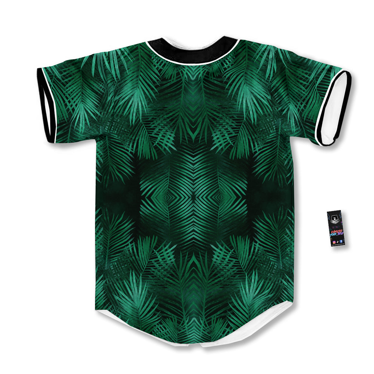 Palm Leaf Tropical Print Pattern Baseball Jersey-grizzshop
