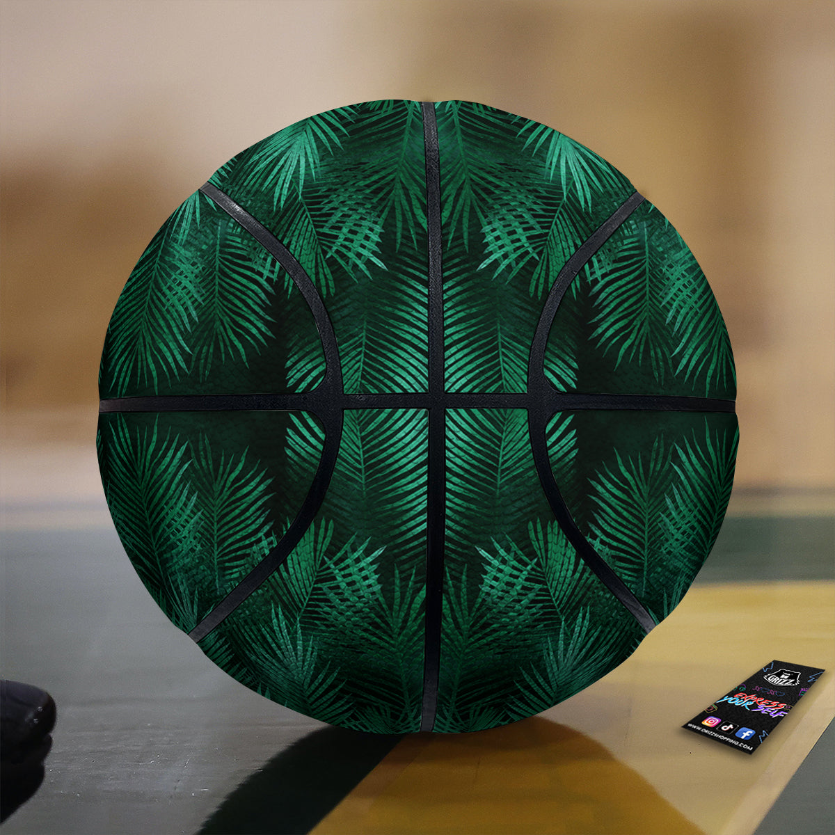 Palm Leaf Tropical Print Pattern Basketball
