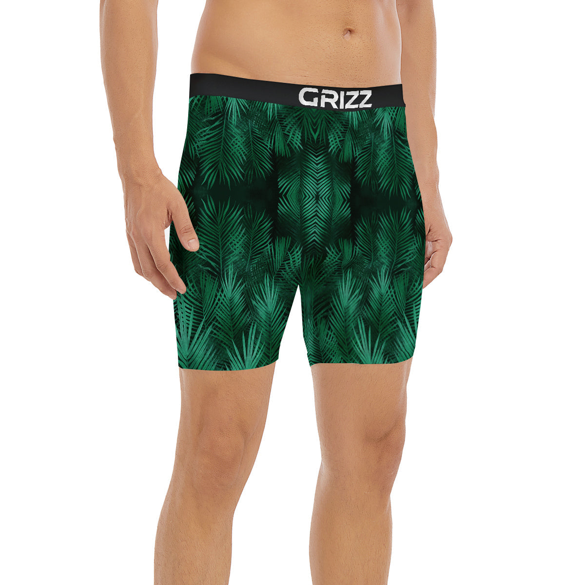 Palm Leaf Tropical Print Pattern Boxer Briefs-grizzshop