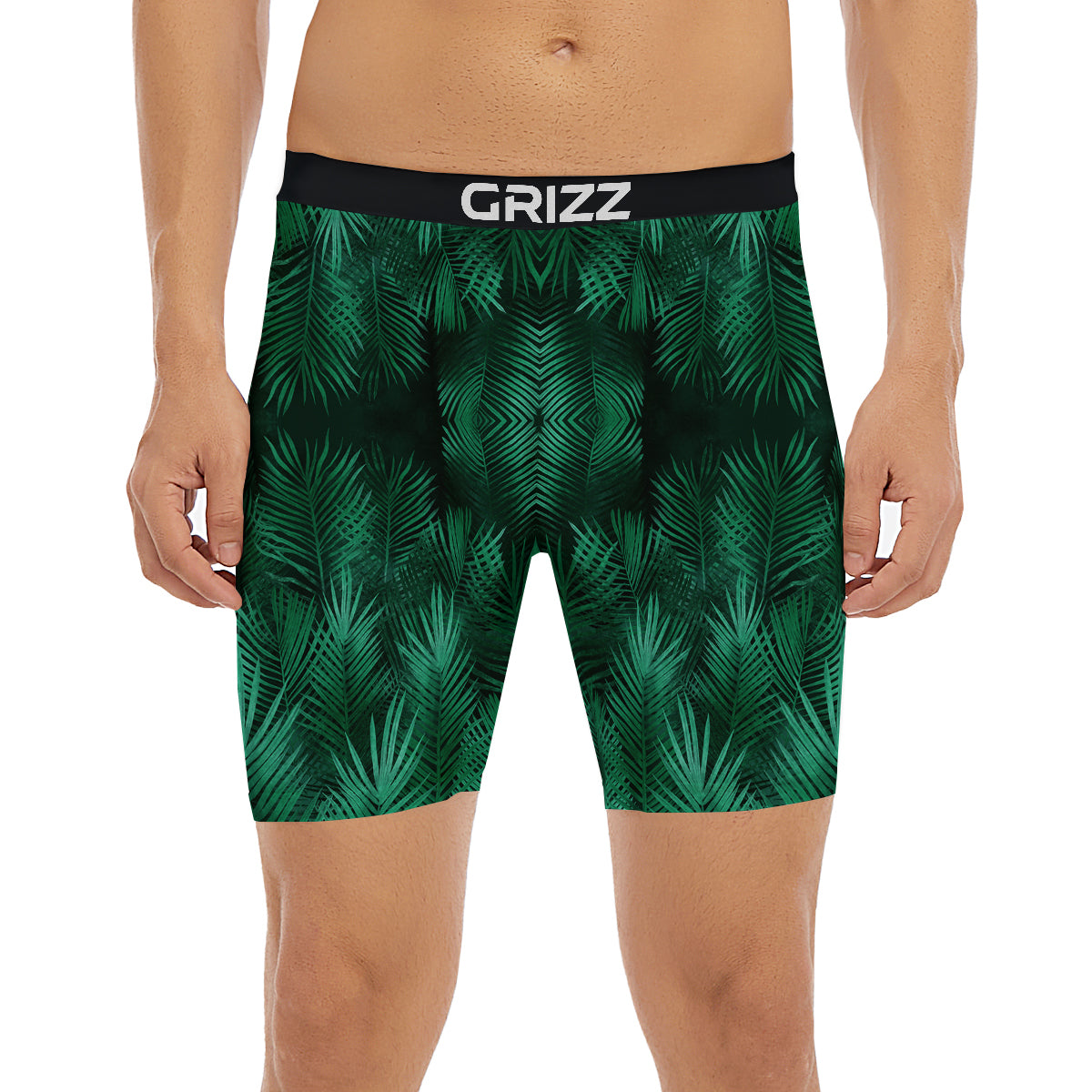 Palm Leaf Tropical Print Pattern Boxer Briefs-grizzshop