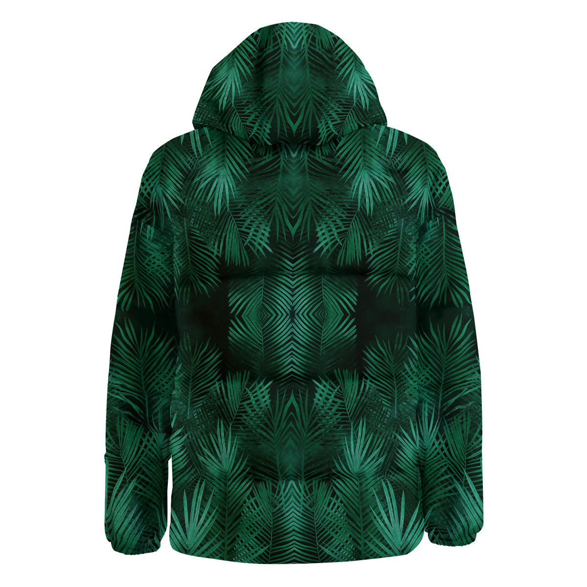 Palm Leaf Tropical Print Pattern Down Jacket-grizzshop
