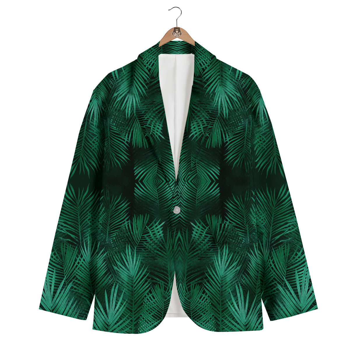 Palm Leaf Tropical Print Pattern Men's Blazer-grizzshop