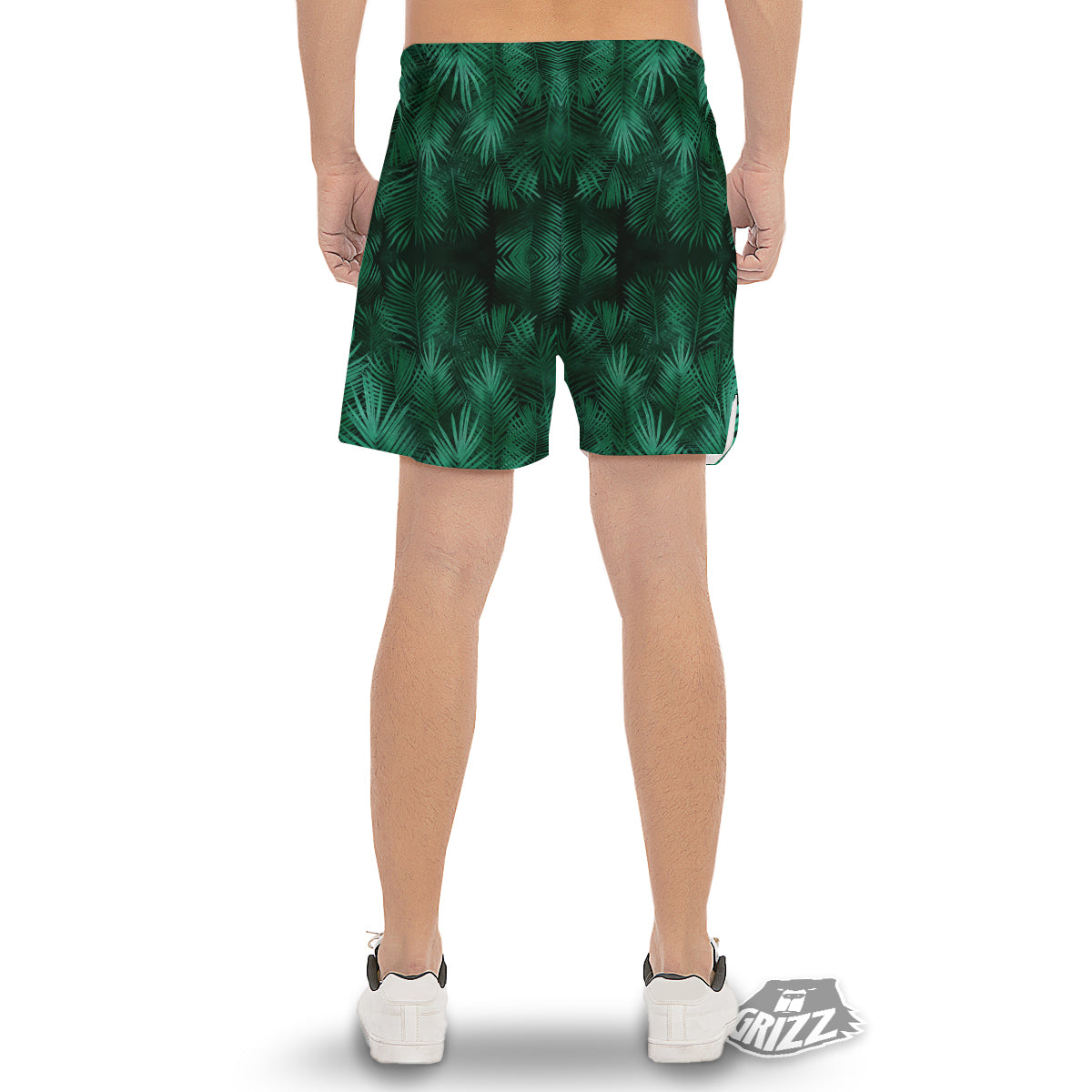 Palm Leaf Tropical Print Pattern Men's Gym Shorts-grizzshop