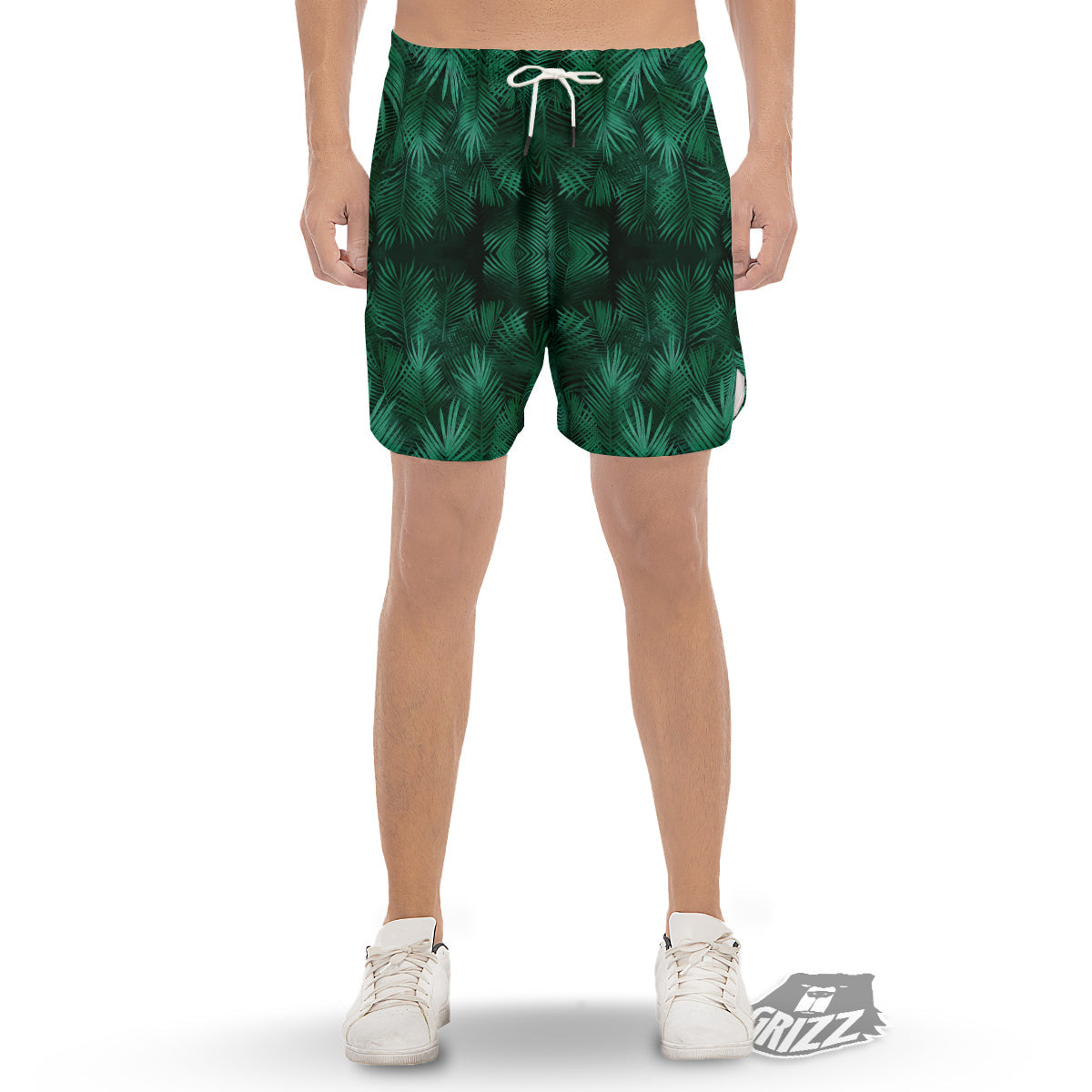 Palm Leaf Tropical Print Pattern Men's Gym Shorts-grizzshop