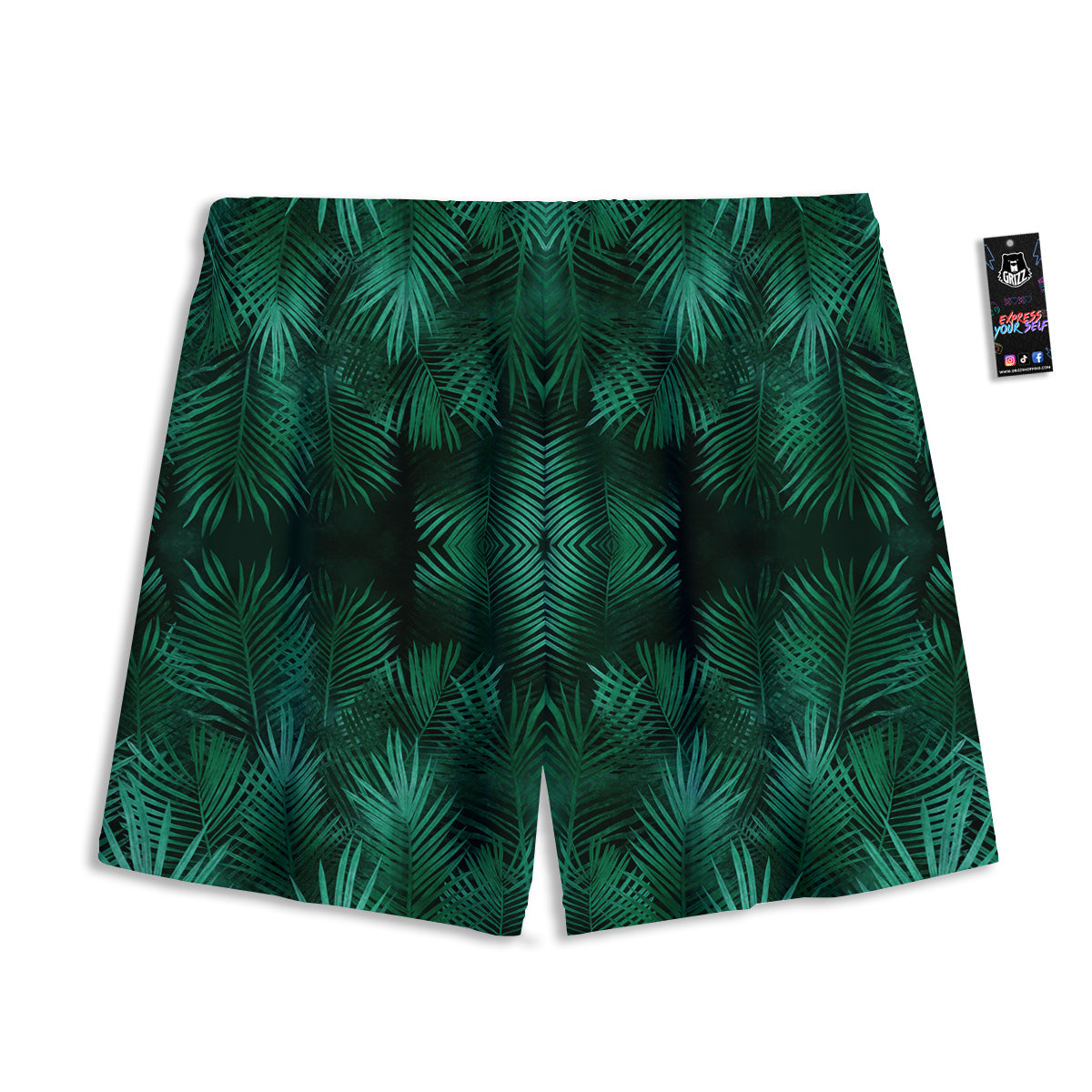 Palm Leaf Tropical Print Pattern Mesh Shorts
