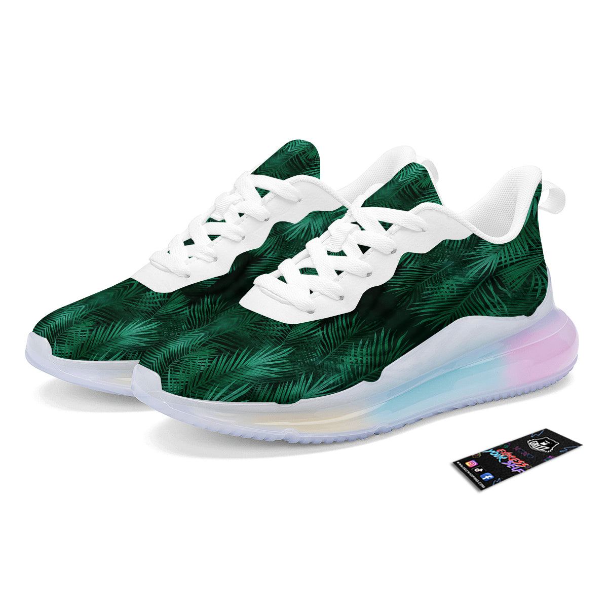 Palm Leaf Tropical Print Pattern Running Sneakers-grizzshop