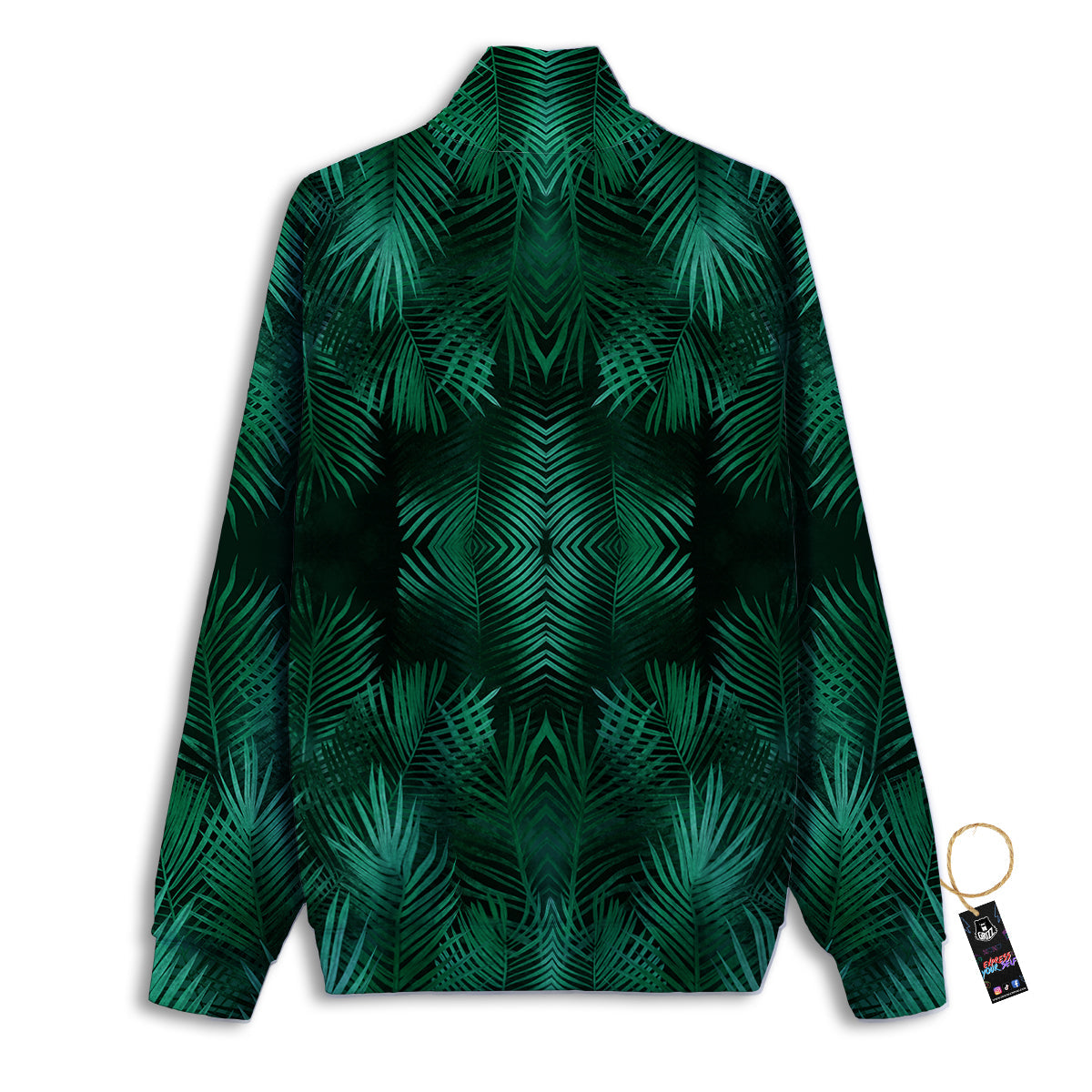 Palm Leaf Tropical Print Pattern Track Jacket-grizzshop
