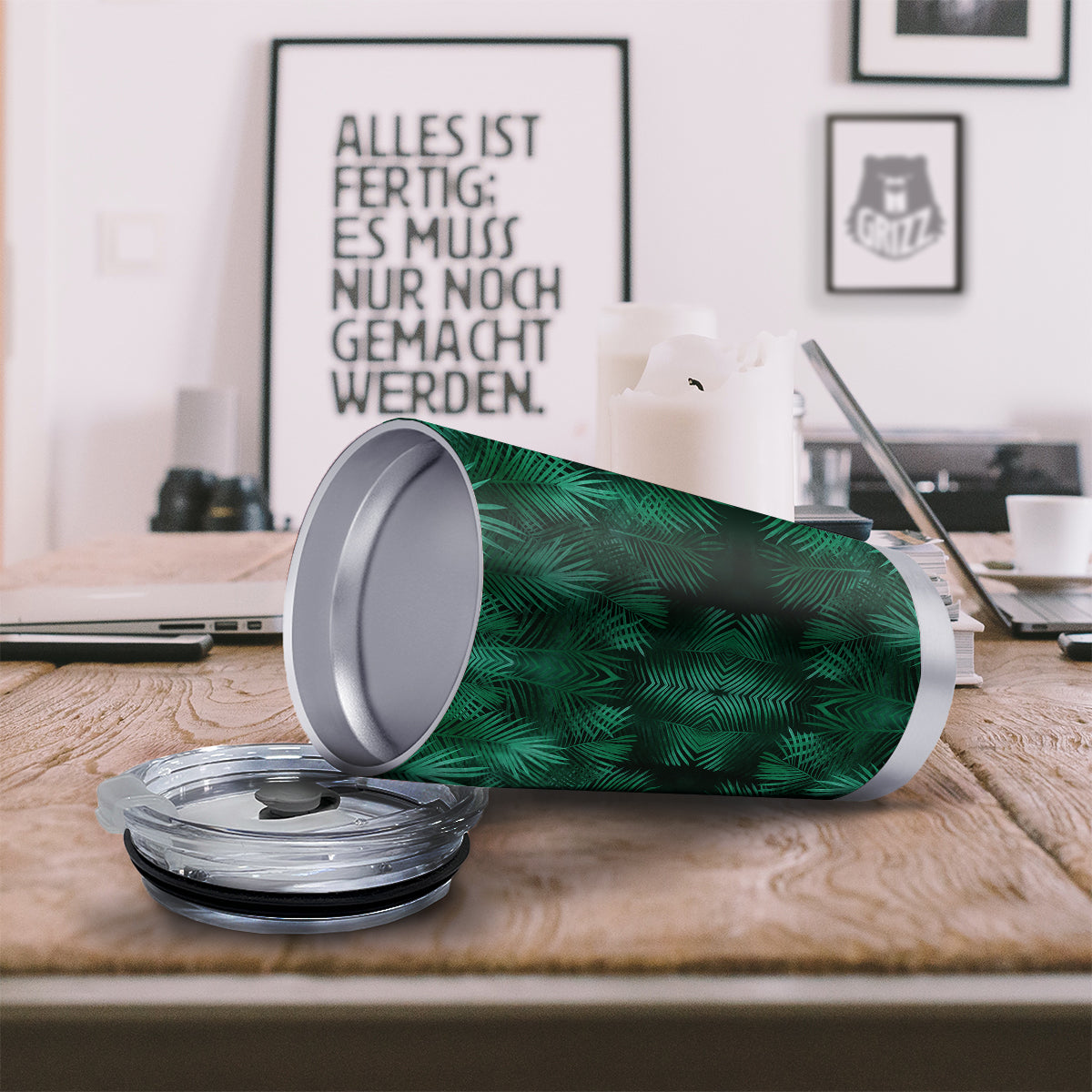 Palm Leaf Tropical Print Pattern Tumbler-grizzshop