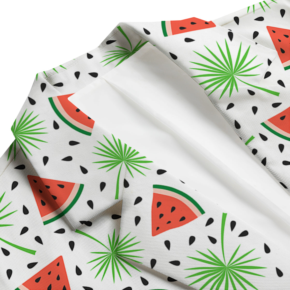 Palm Leaf Watermelon White Print Pattern Men's Blazer-grizzshop