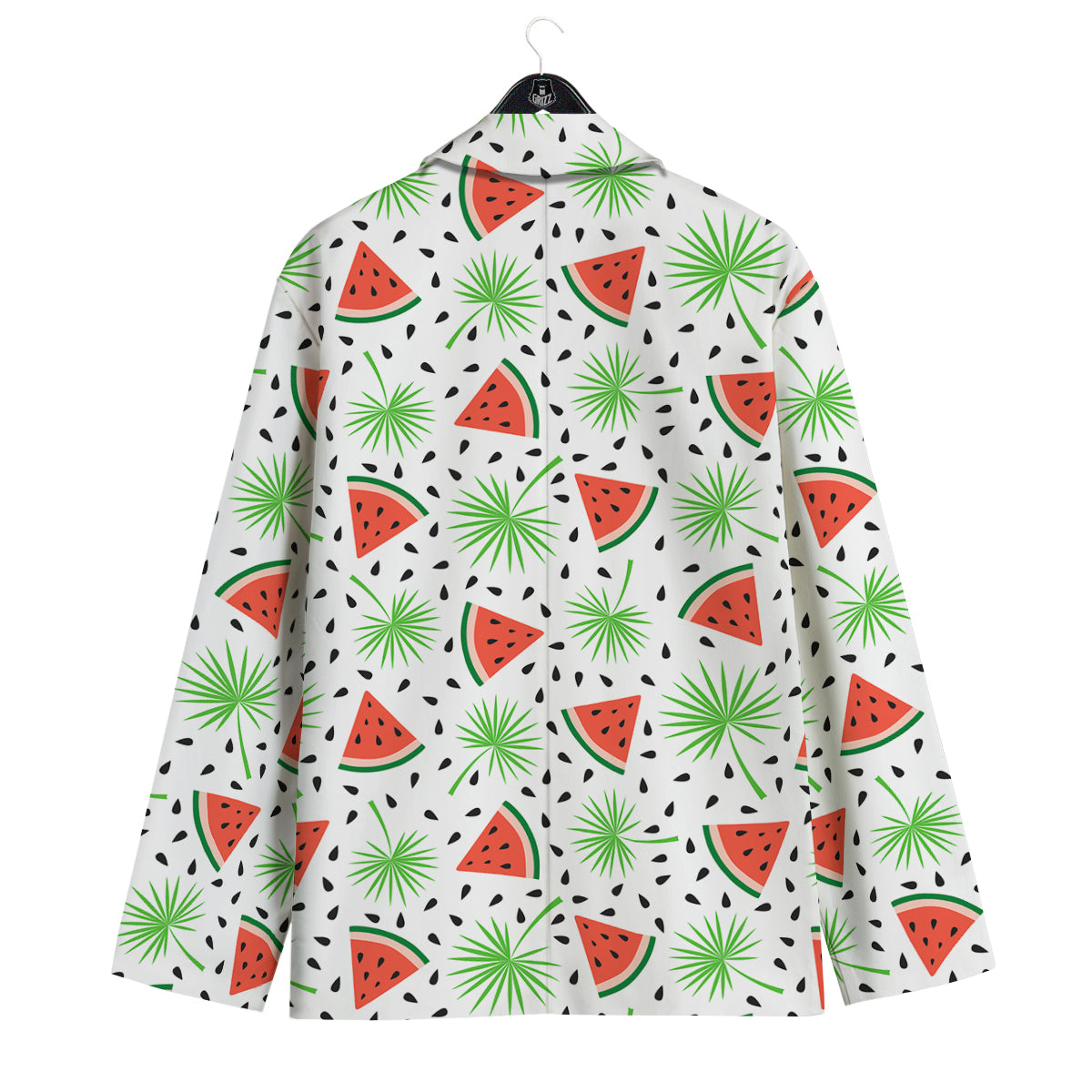 Palm Leaf Watermelon White Print Pattern Men's Sport Coat-grizzshop