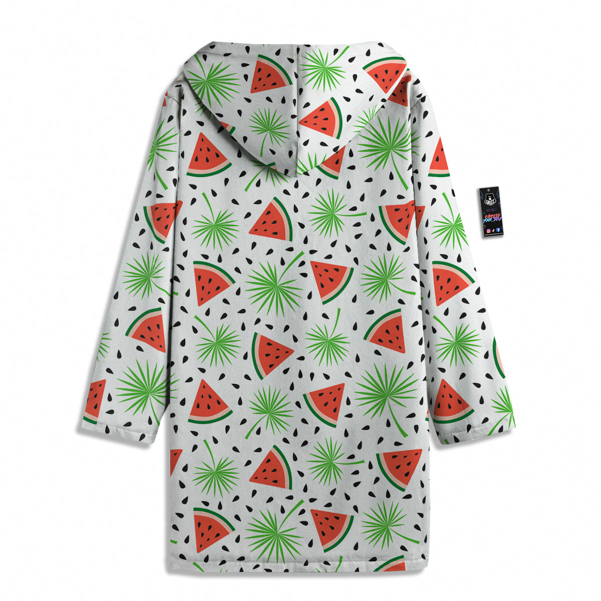 Palm Leaf Watermelon White Print Pattern Men's Windbreaker Jacket-grizzshop