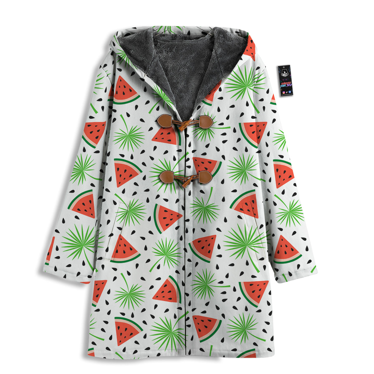 Palm Leaf Watermelon White Print Pattern Men's Windbreaker Jacket-grizzshop