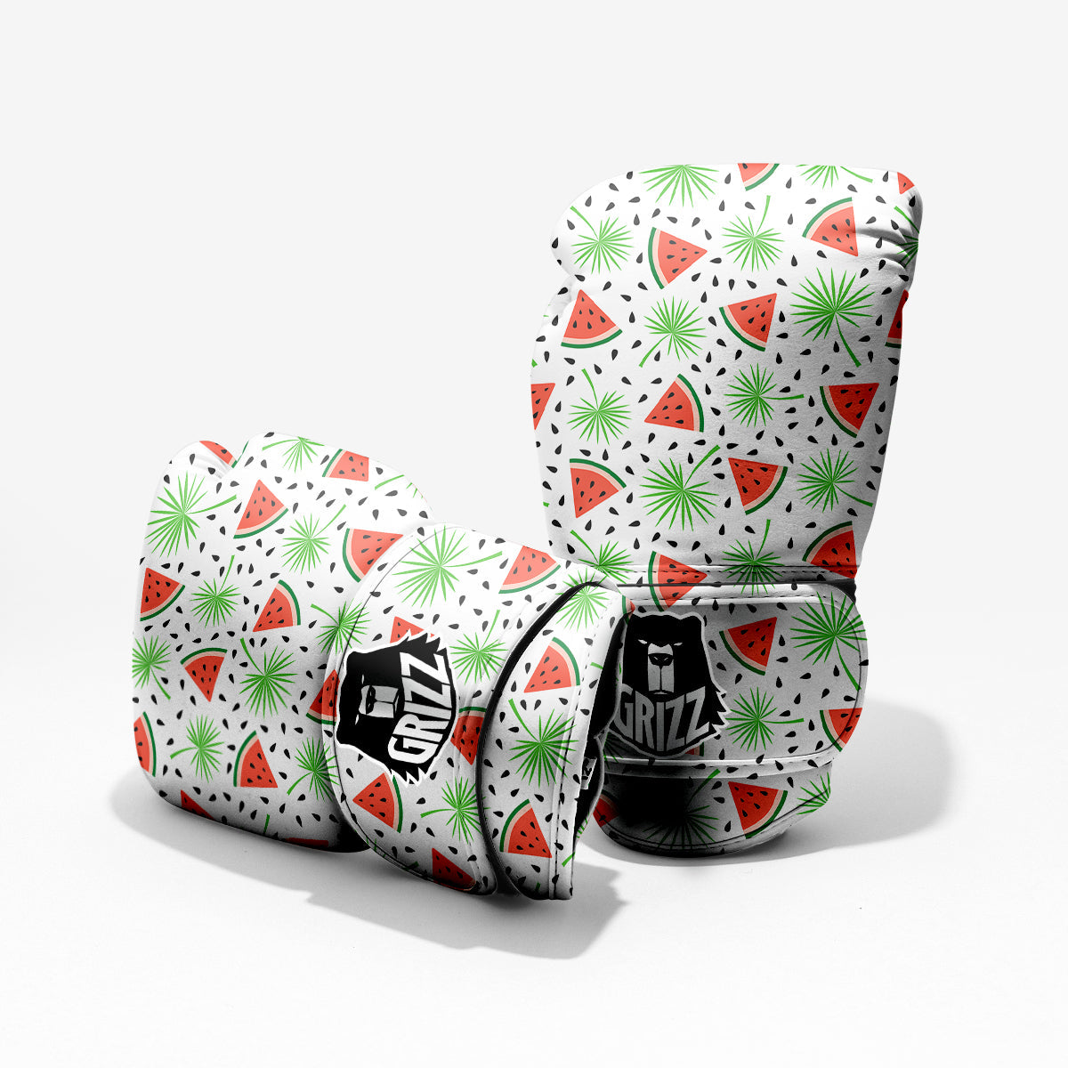 Palm Leaf Watermelon White Print Pattern Pro Boxing Glove