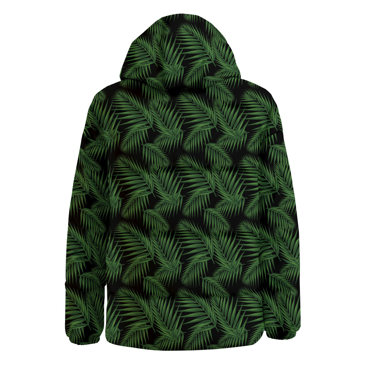 Palm Leave Night Tropical Print Pattern Down Jacket-grizzshop
