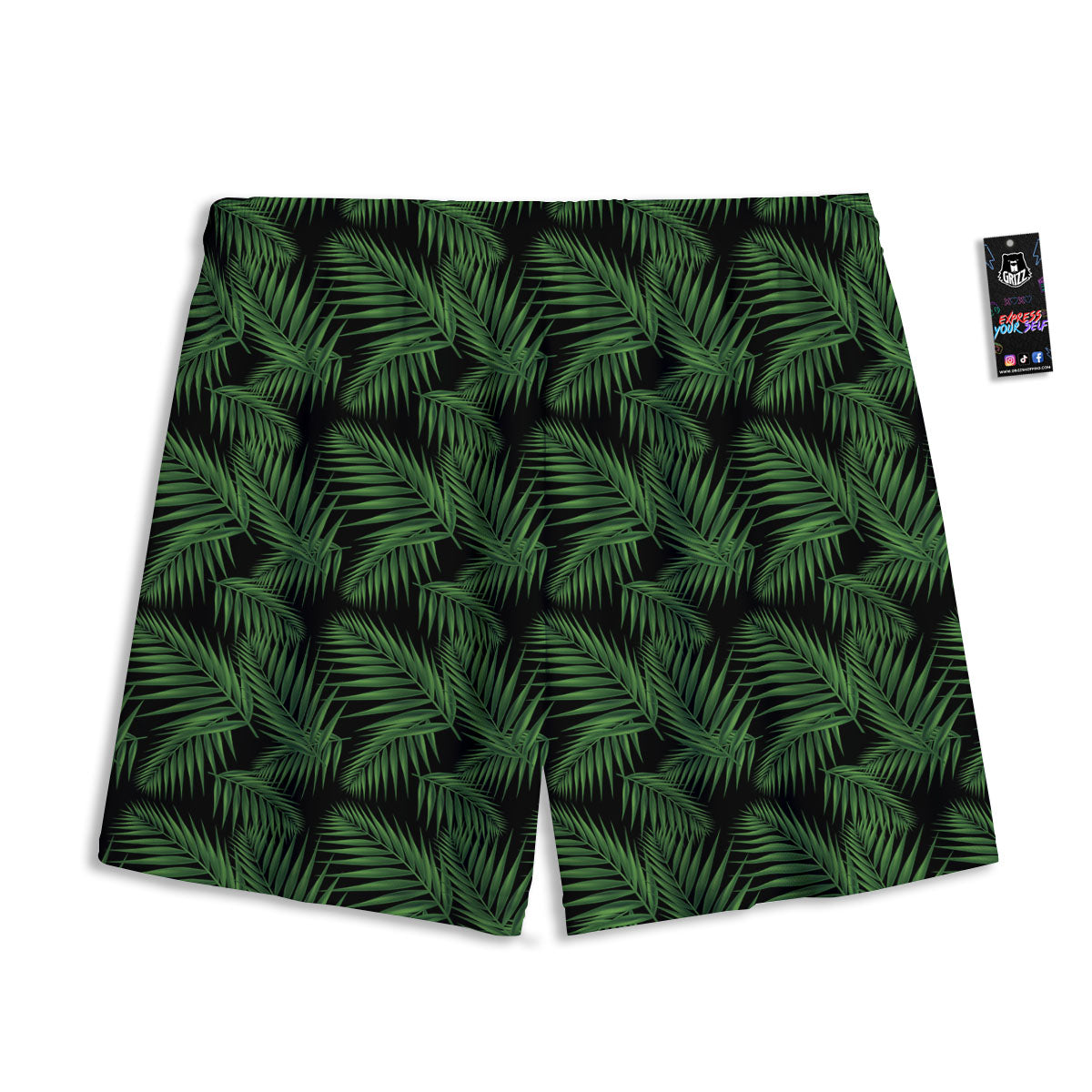 Palm Leave Night Tropical Print Pattern Mesh Shorts-grizzshop