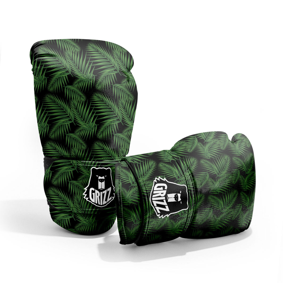 Palm Leave Night Tropical Print Pattern Sparring Gloves-grizzshop