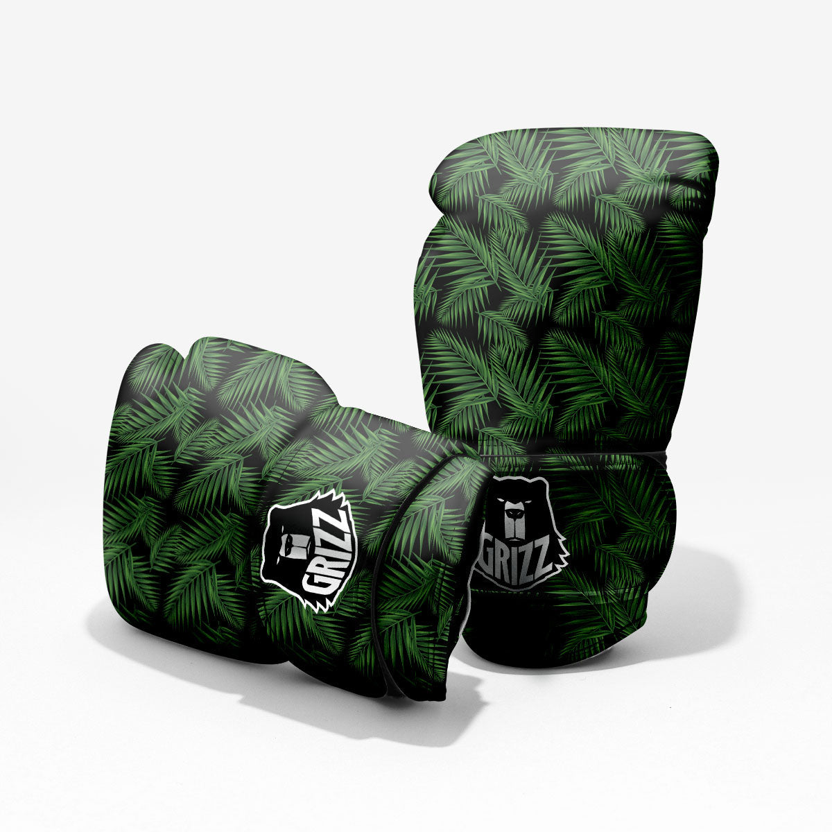 Palm Leave Night Tropical Print Pattern Sparring Gloves-grizzshop