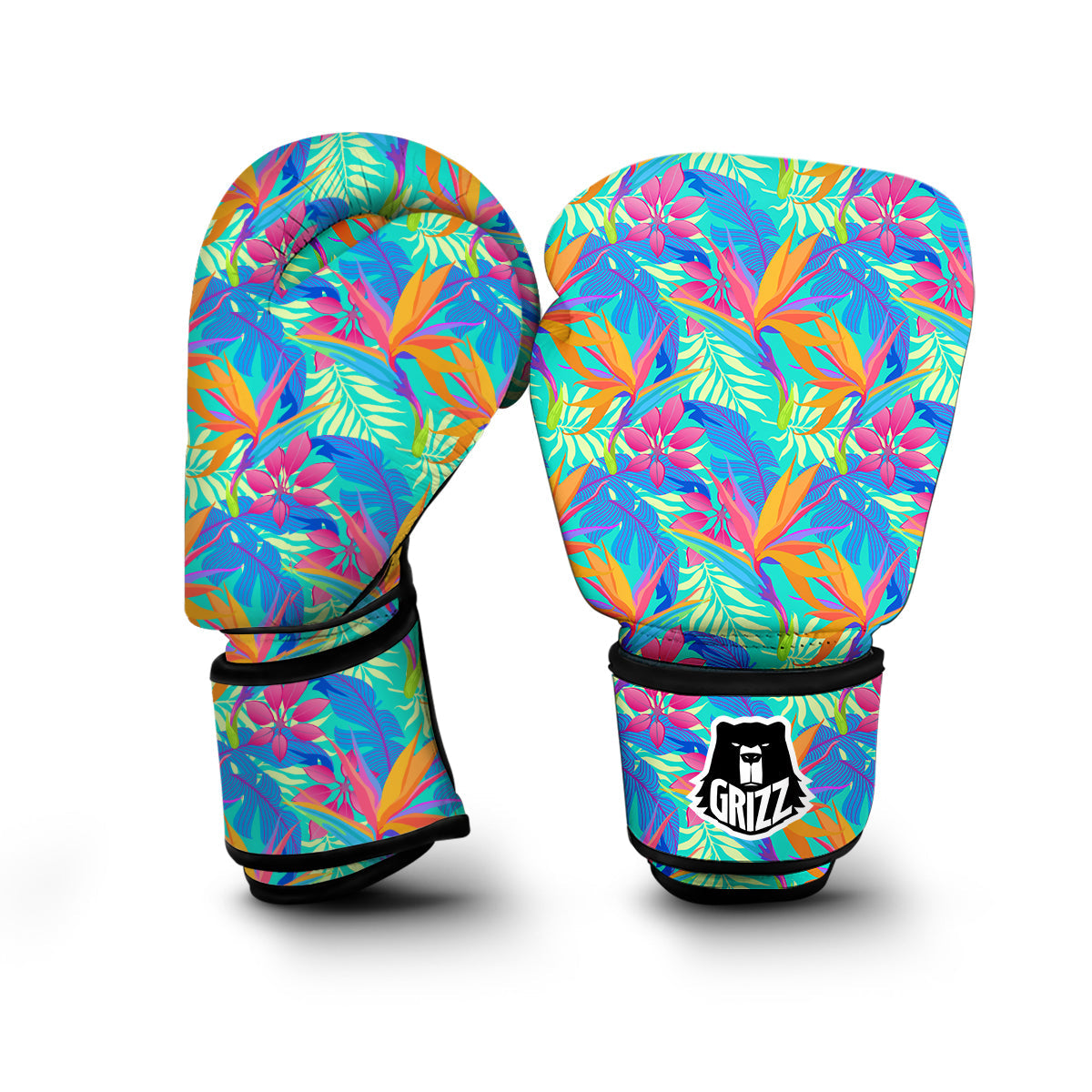 Palm Leaves Floral Tropical Hawaiian Pattern Print Boxing Gloves-grizzshop