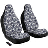 Palm Leaves White And Black Print Car Seat Covers-grizzshop