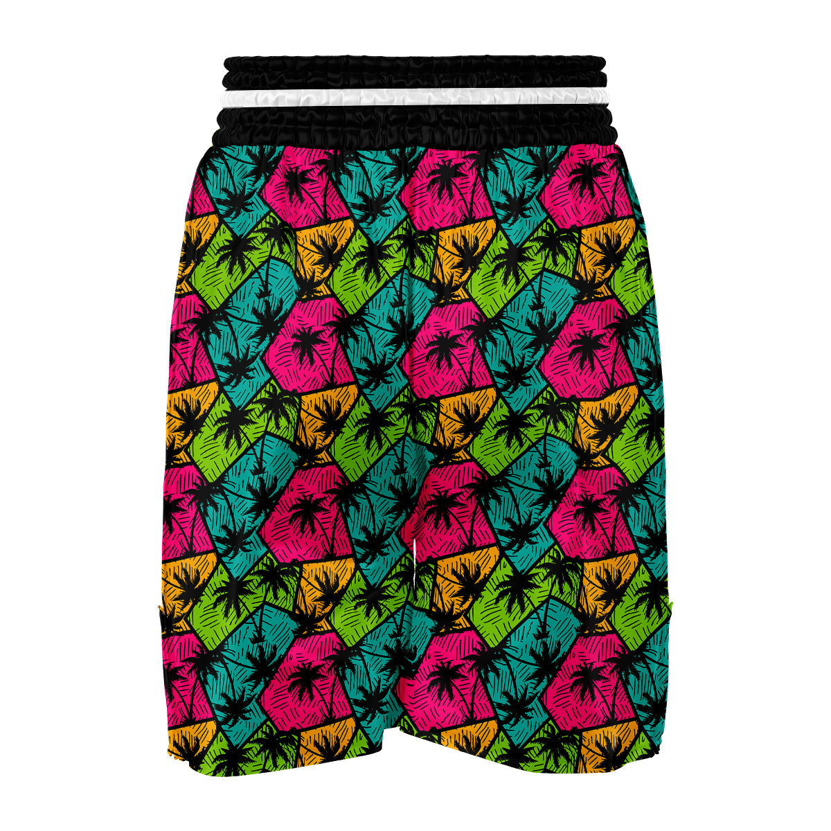 Palm Tree Beach Pattern Print Boxing Shorts-grizzshop