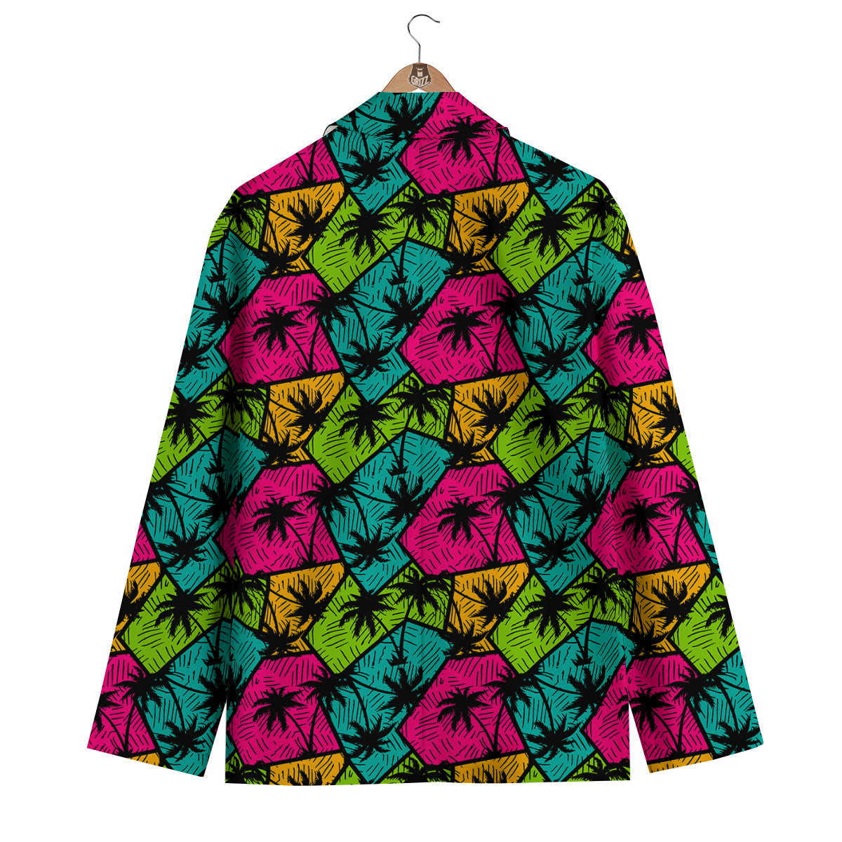 Palm Tree Beach Pattern Print Men's Blazer-grizzshop