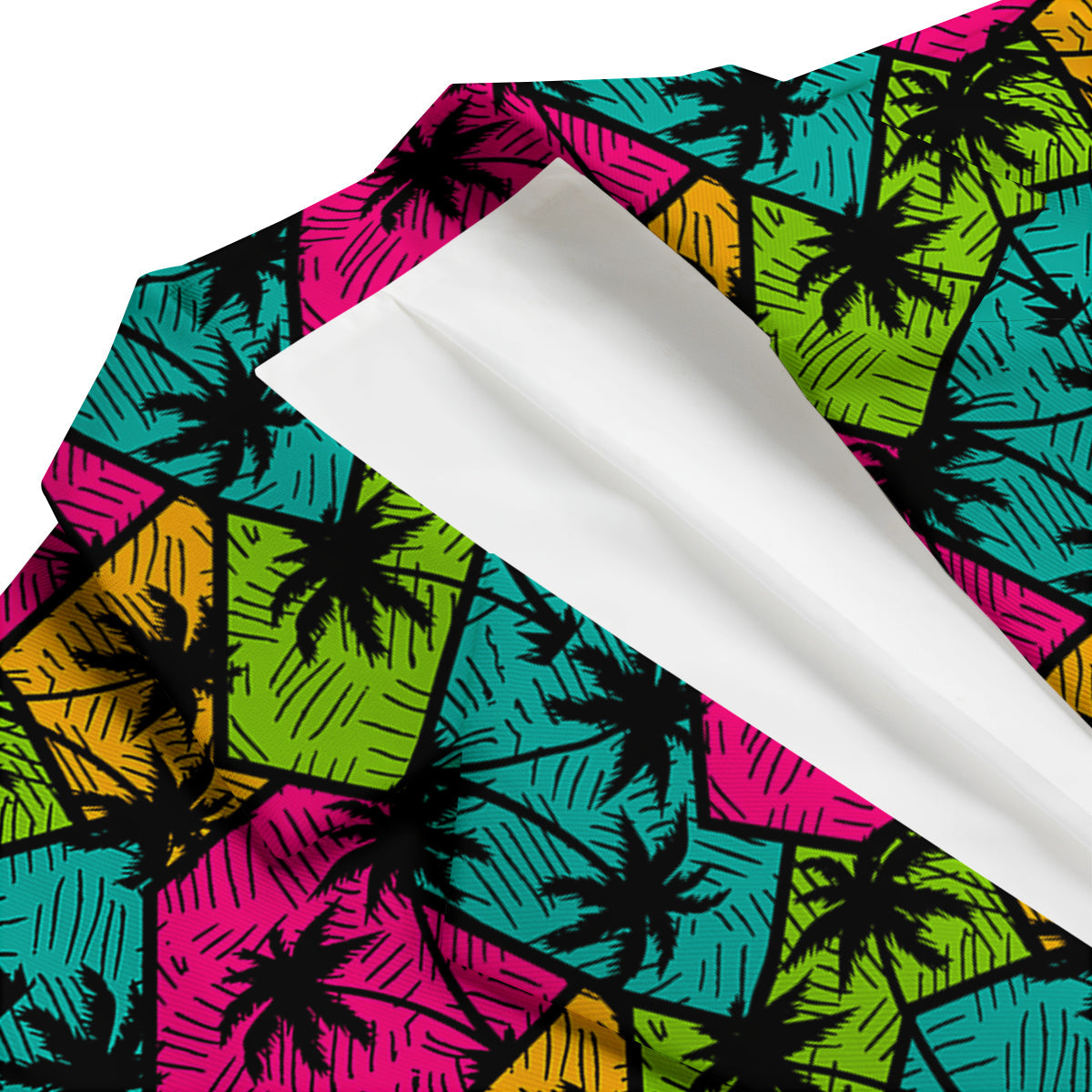 Palm Tree Beach Pattern Print Men's Blazer-grizzshop