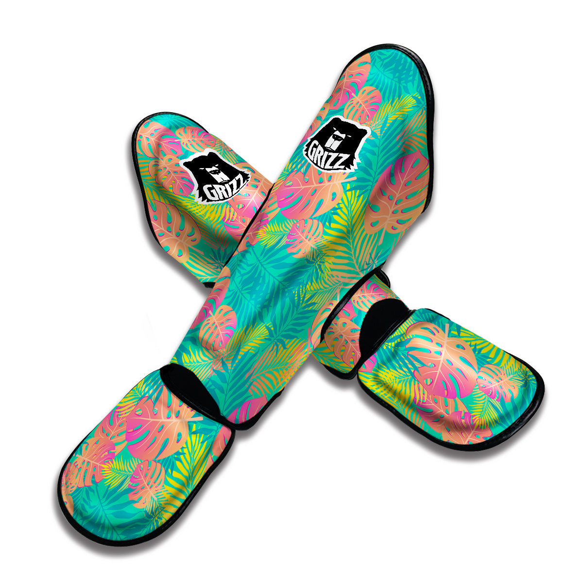 Palm Tree Beach Print Pattern Muay Thai Shin Guards-grizzshop