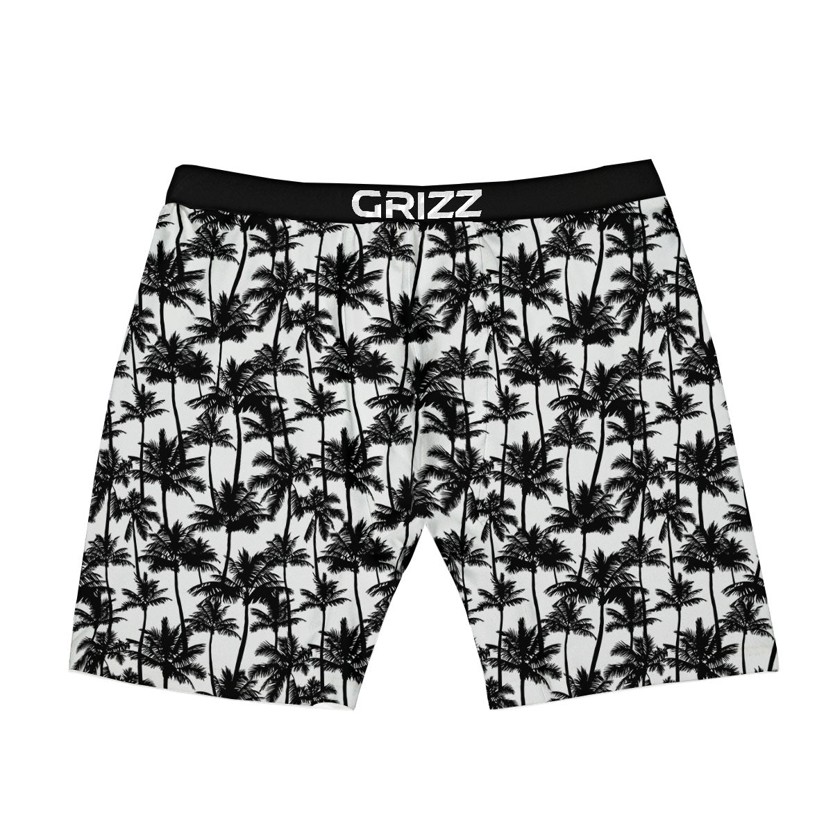 Palm Tree Black White Print Pattern Boxer Briefs-grizzshop