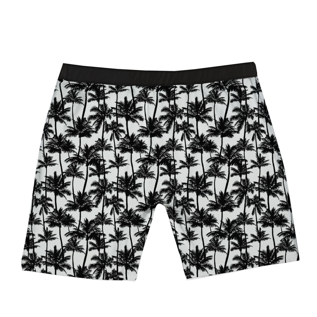 Palm Tree Black White Print Pattern Boxer Briefs-grizzshop